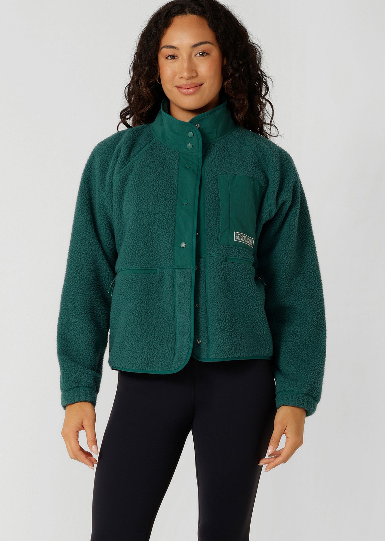 Lorna Jane On The Move Sports Fleece Jacket - Moss Green