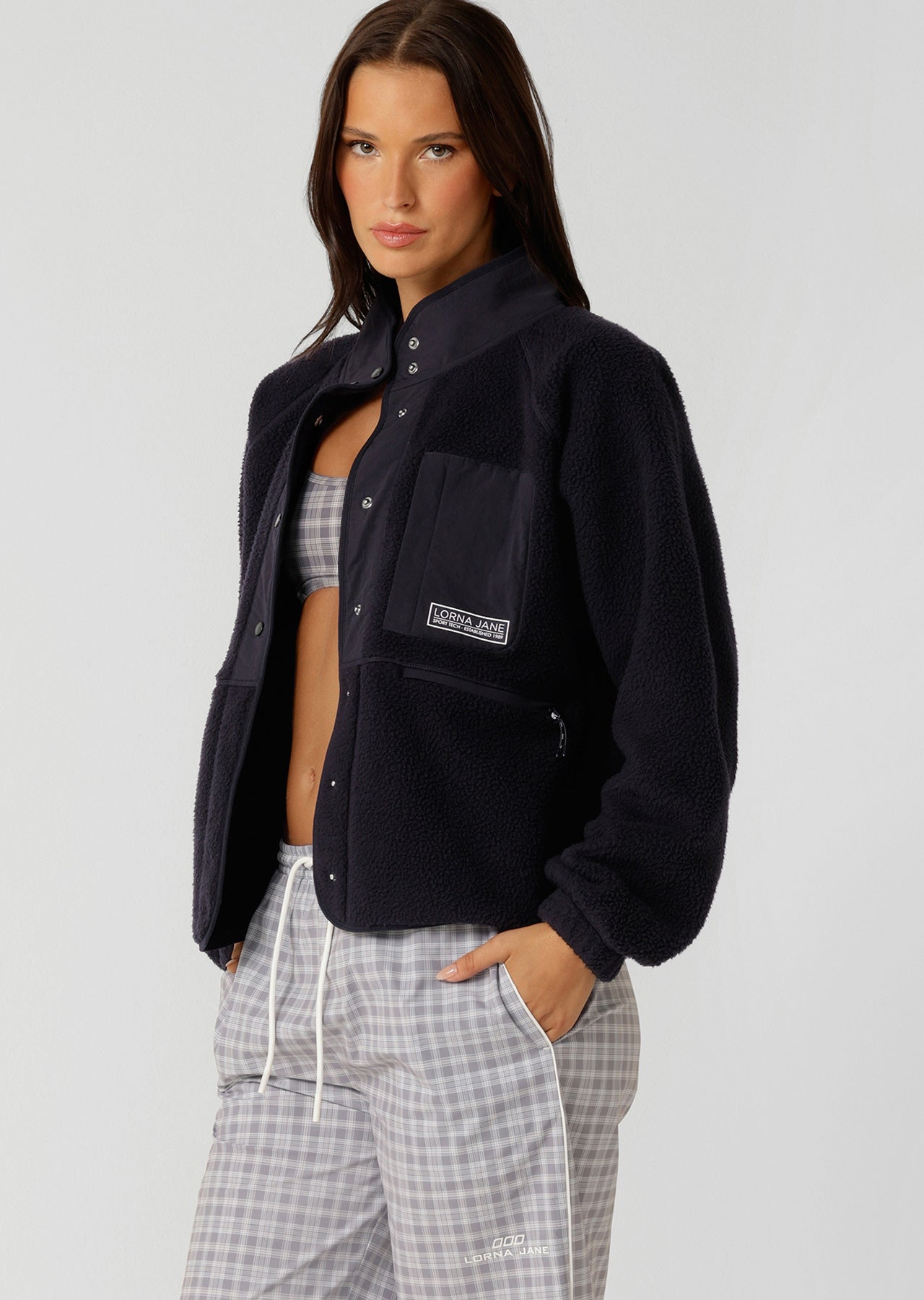 Lorna Jane On The Move Sports Fleece Jacket - Midnight Blue