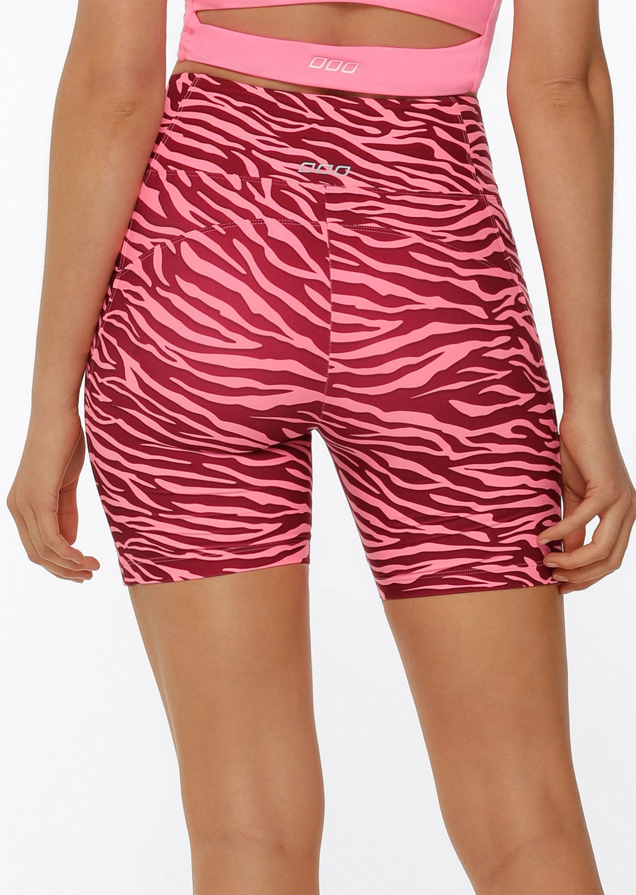 Lorna Jane Amy Phone Pocket Bike Shorts - Bright Zebra Print