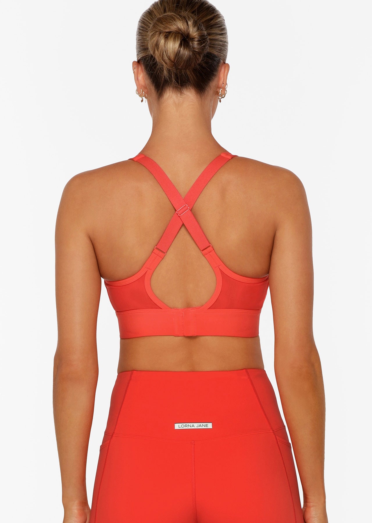 Lorna Jane Circuit Recycled Sports Bra - Hot Tomato