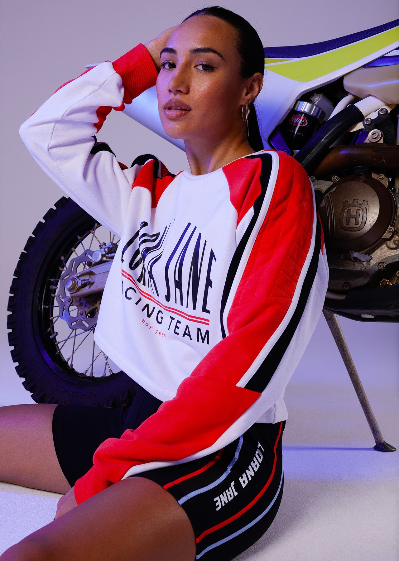 Lorna Jane Sprinter Terry Sweat - White Multi