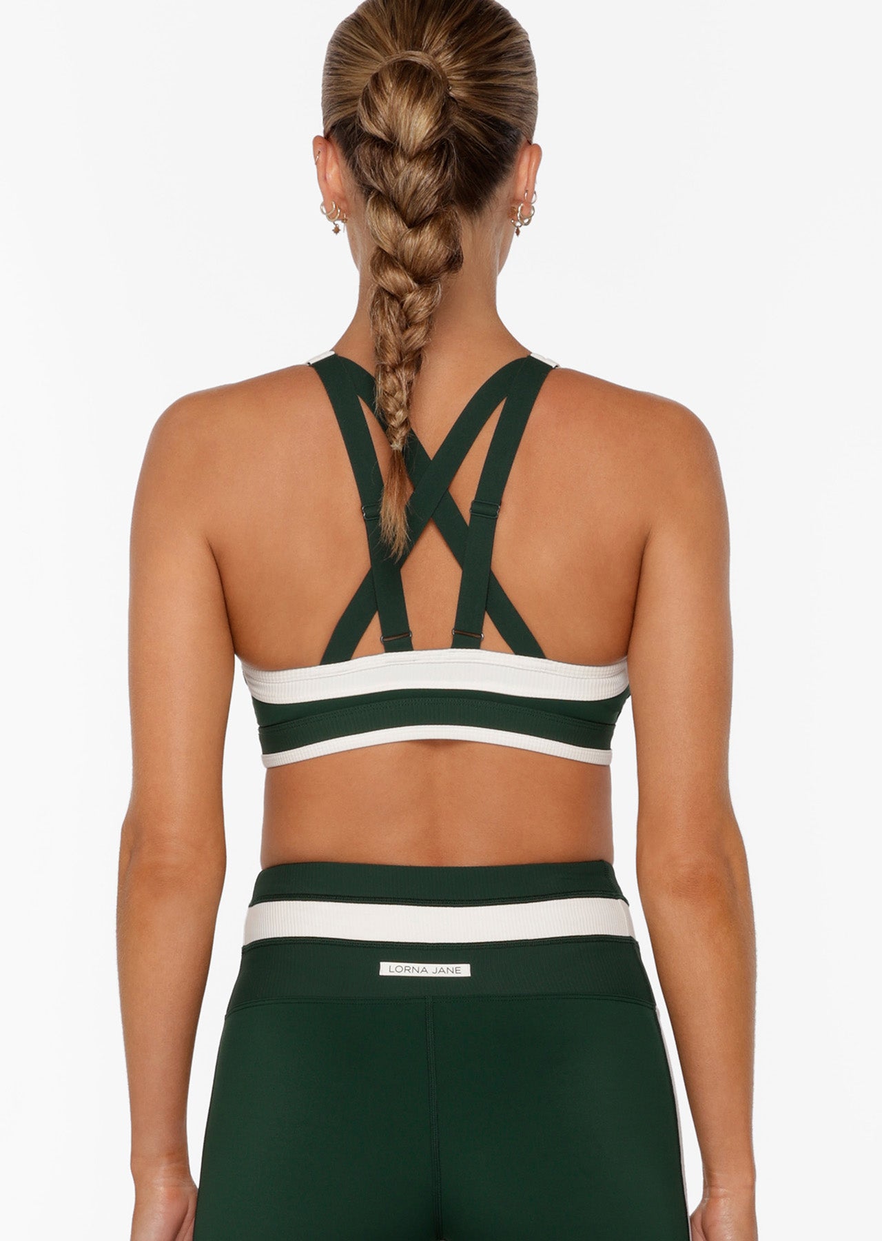 Lorna Jane Get On The Green Rib Sports Bra - Dark Green