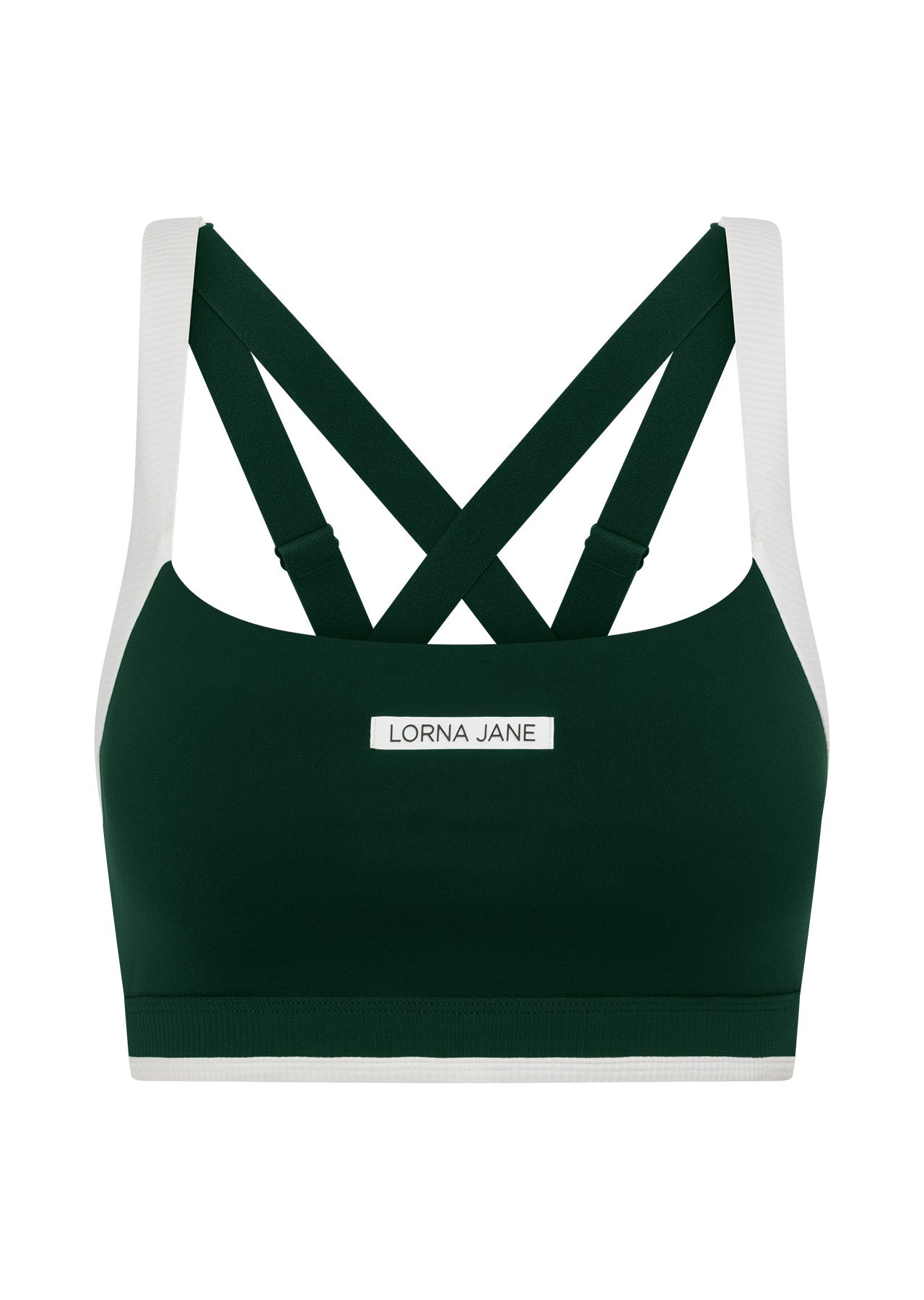 Lorna Jane Get On The Green Rib Sports Bra - Dark Green