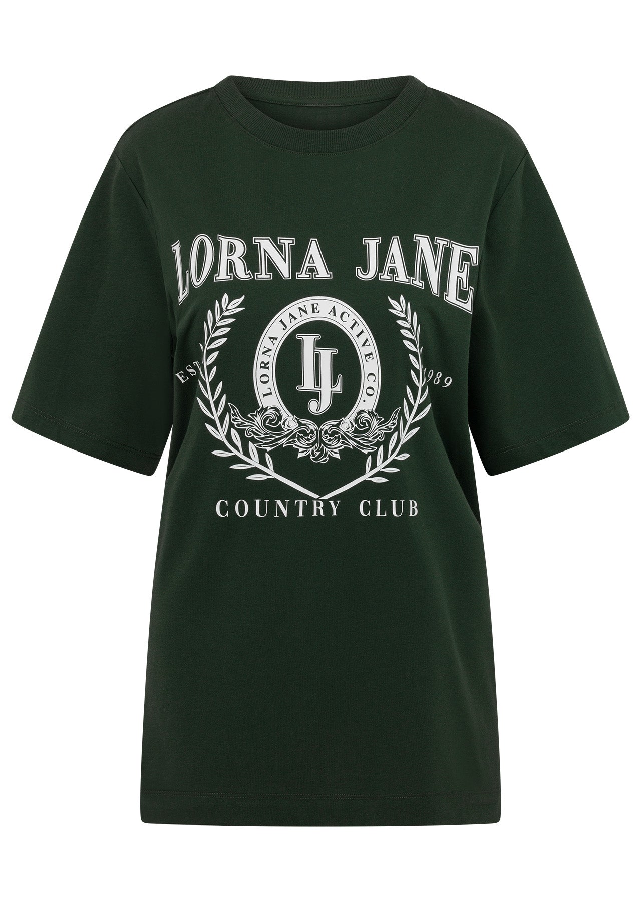 Lorna Jane Country Club Relaxed Tee - Dark Green