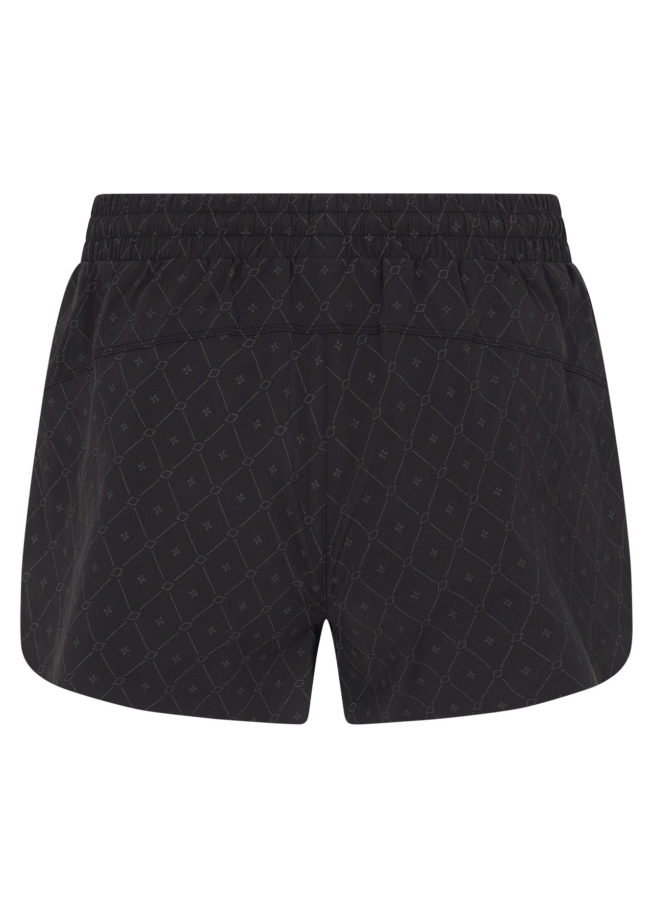 Lorna Jane Reflective Lightspeed Phone Pocket Run Shorts - Black Reflective Monogram Print