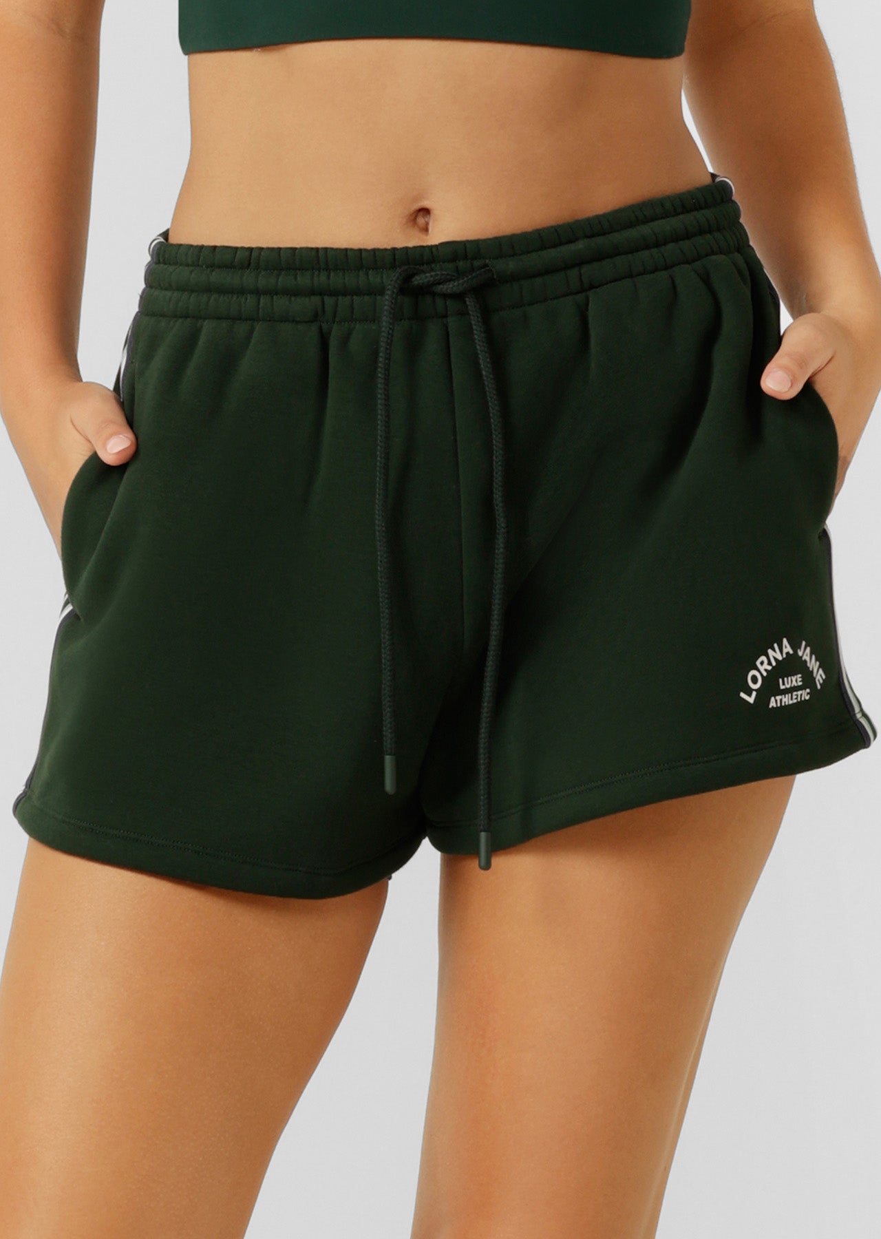 Lorna Jane Lotus Limited Edition Weekender Shorts - Dark Green