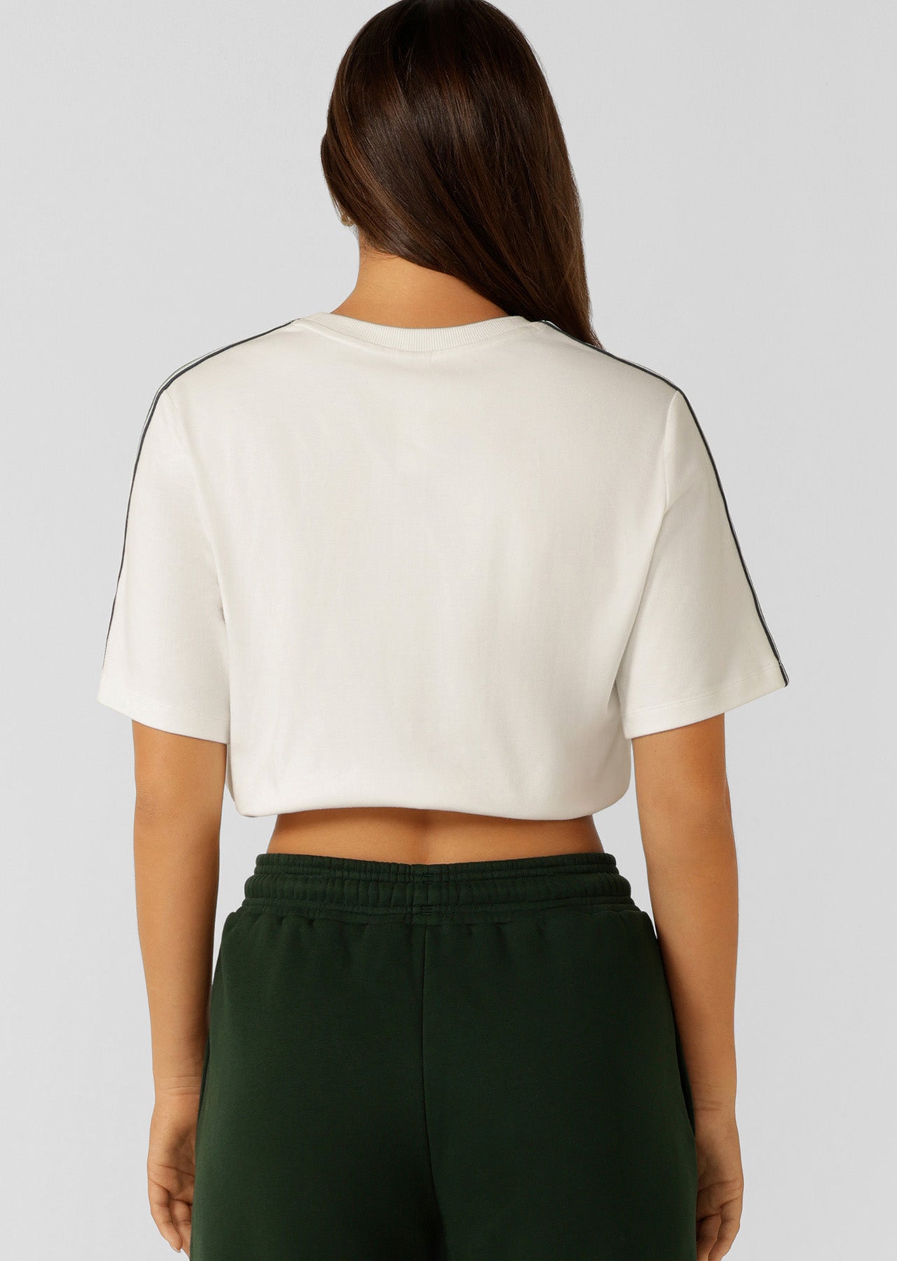 Lorna Jane Lotus Limited Edition Cropped Tee - Porcelain
