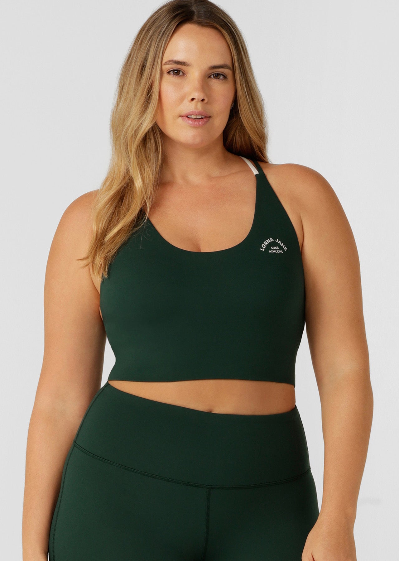 Lorna Jane Lotus Limited Edition Bra Tank Combo - Dark Green