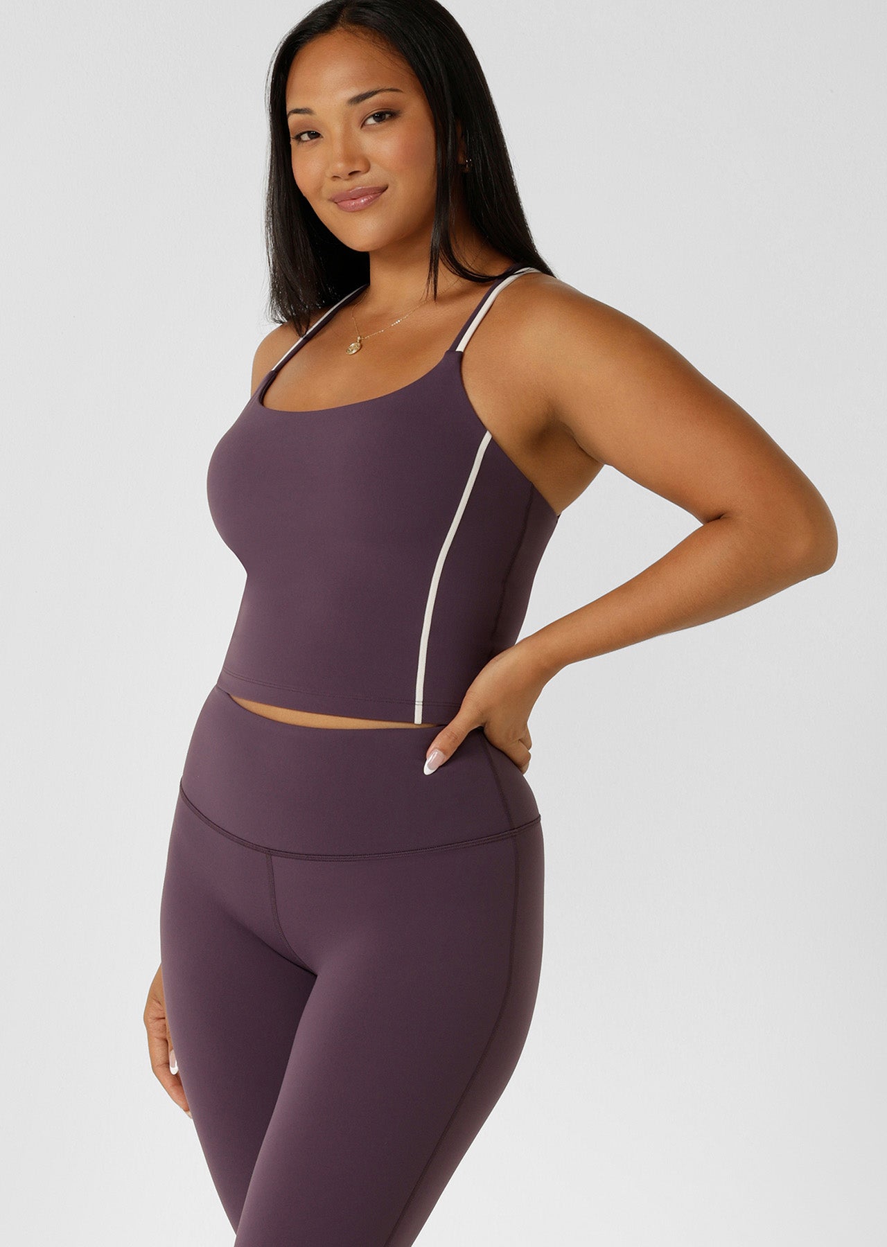 Lorna Jane Limited Edition Lotus Bra Tank Combo - Midnight Plum