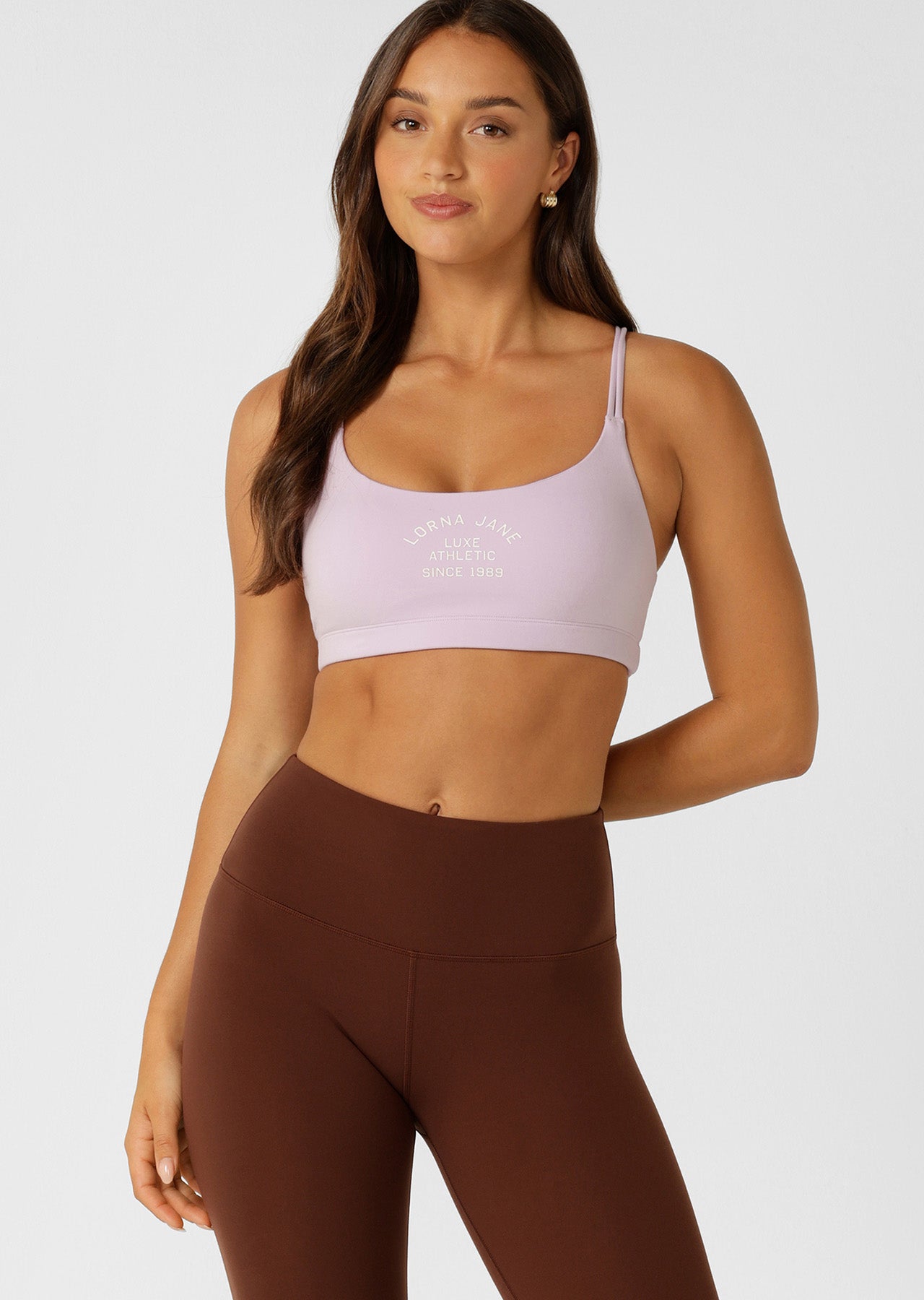Lorna Jane Limited Edition Lotus Crop Sports Bra - Pale Violet