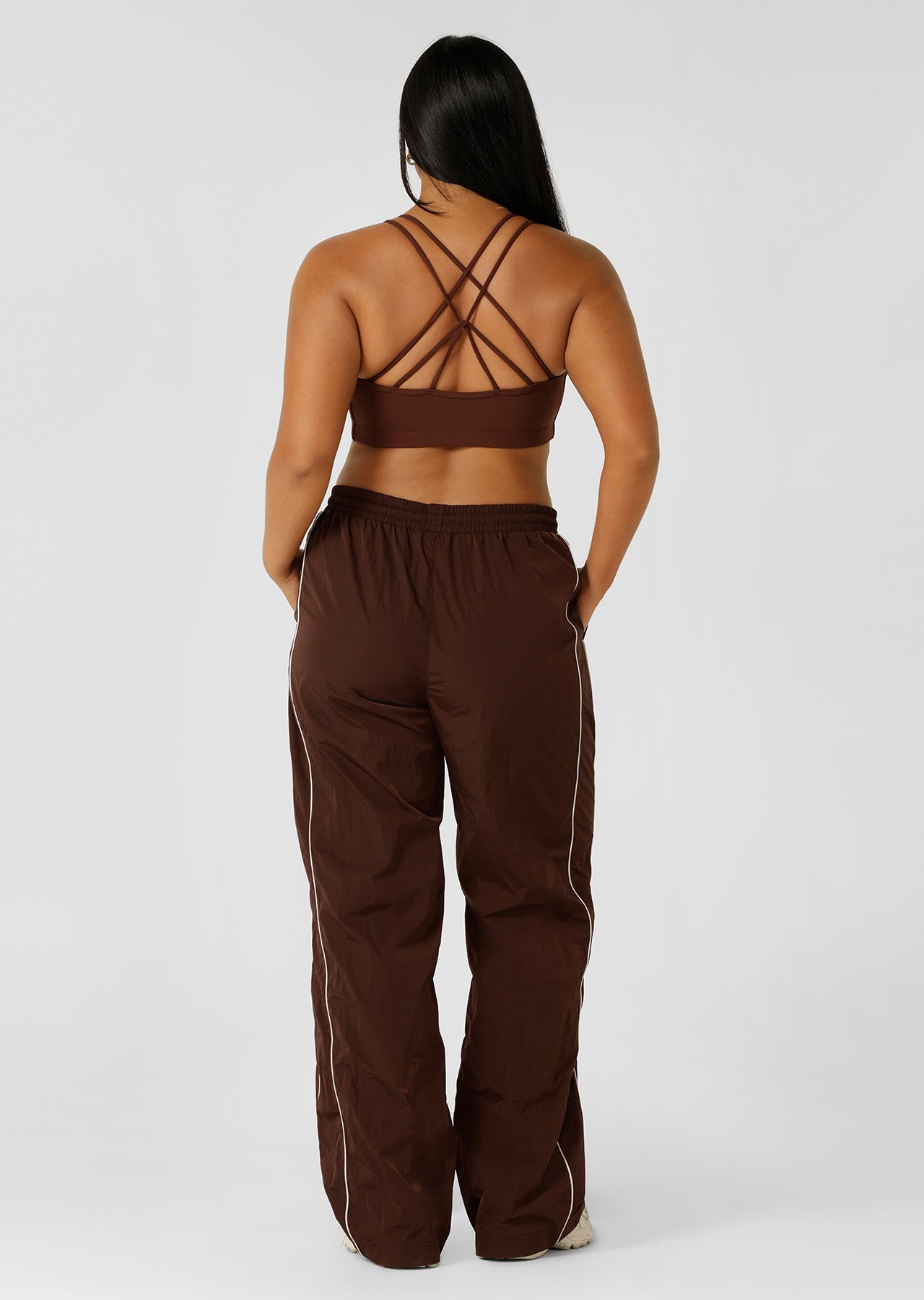 Lorna Jane Limited Edition Lotus Crop Sports Bra - Truffle