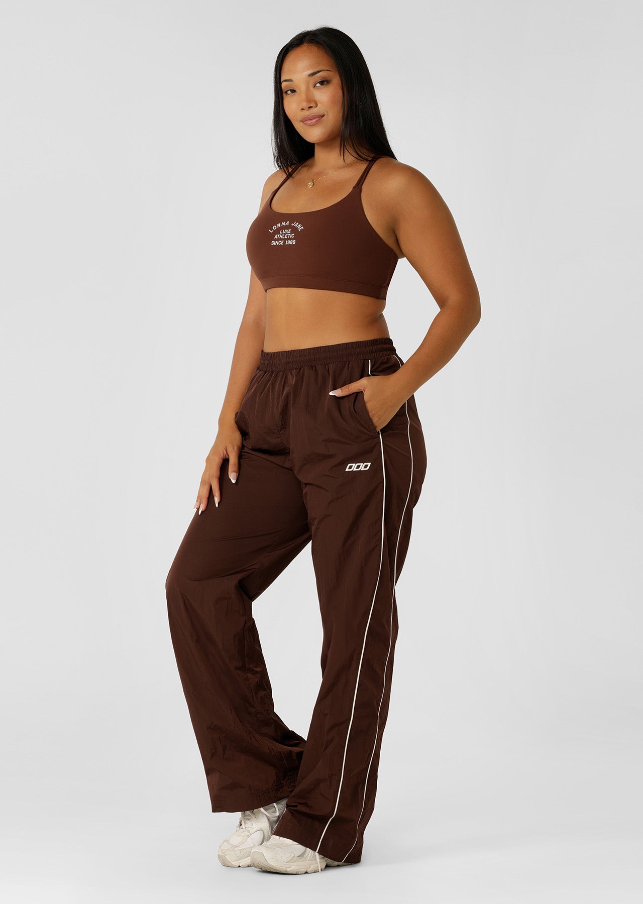 Lorna Jane Limited Edition Lotus Crop Sports Bra - Truffle