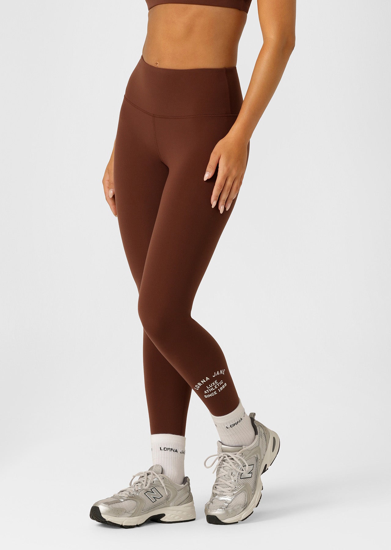 Lorna Jane Limited Edition Lotus Full Length Leggings - Truffle