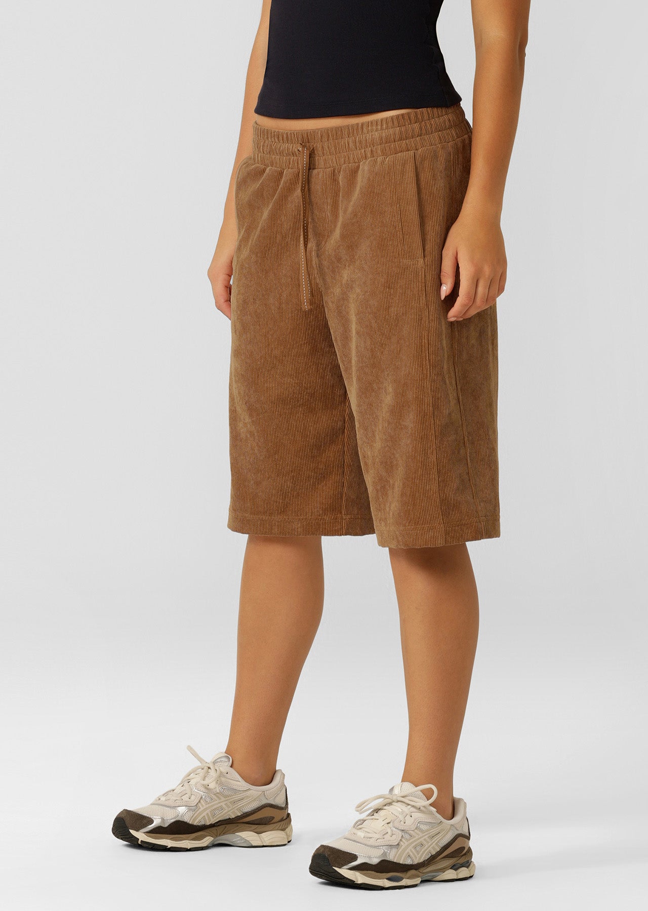 Lorna Jane Limited Edition Cord Flashdance 3/4 Shorts - Caramelised Sugar