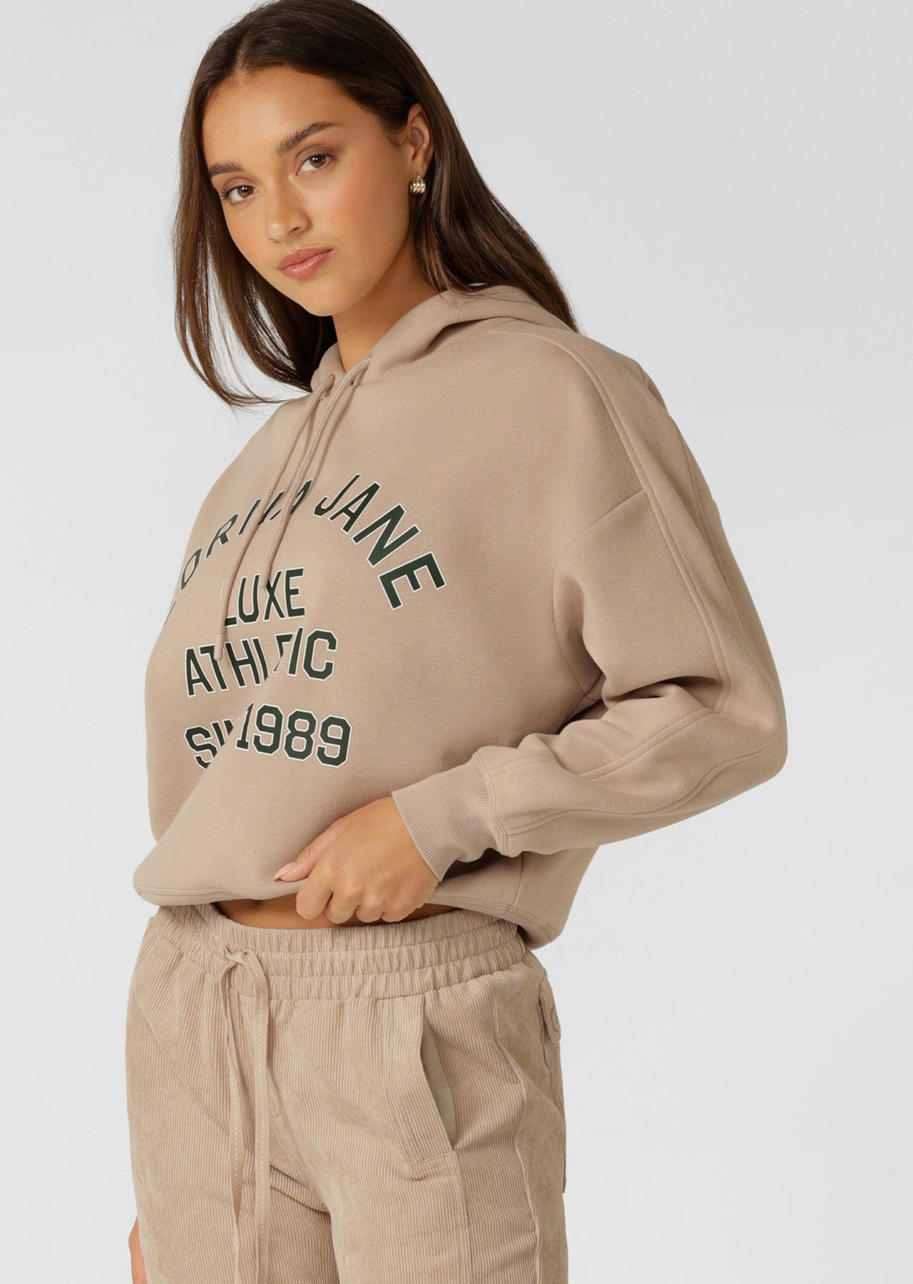 Lorna Jane Limited Edition Lotus Hoodie - Light Oxford Tan