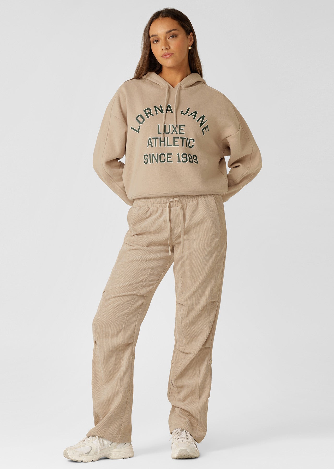Lorna Jane Limited Edition Lotus Hoodie - Light Oxford Tan