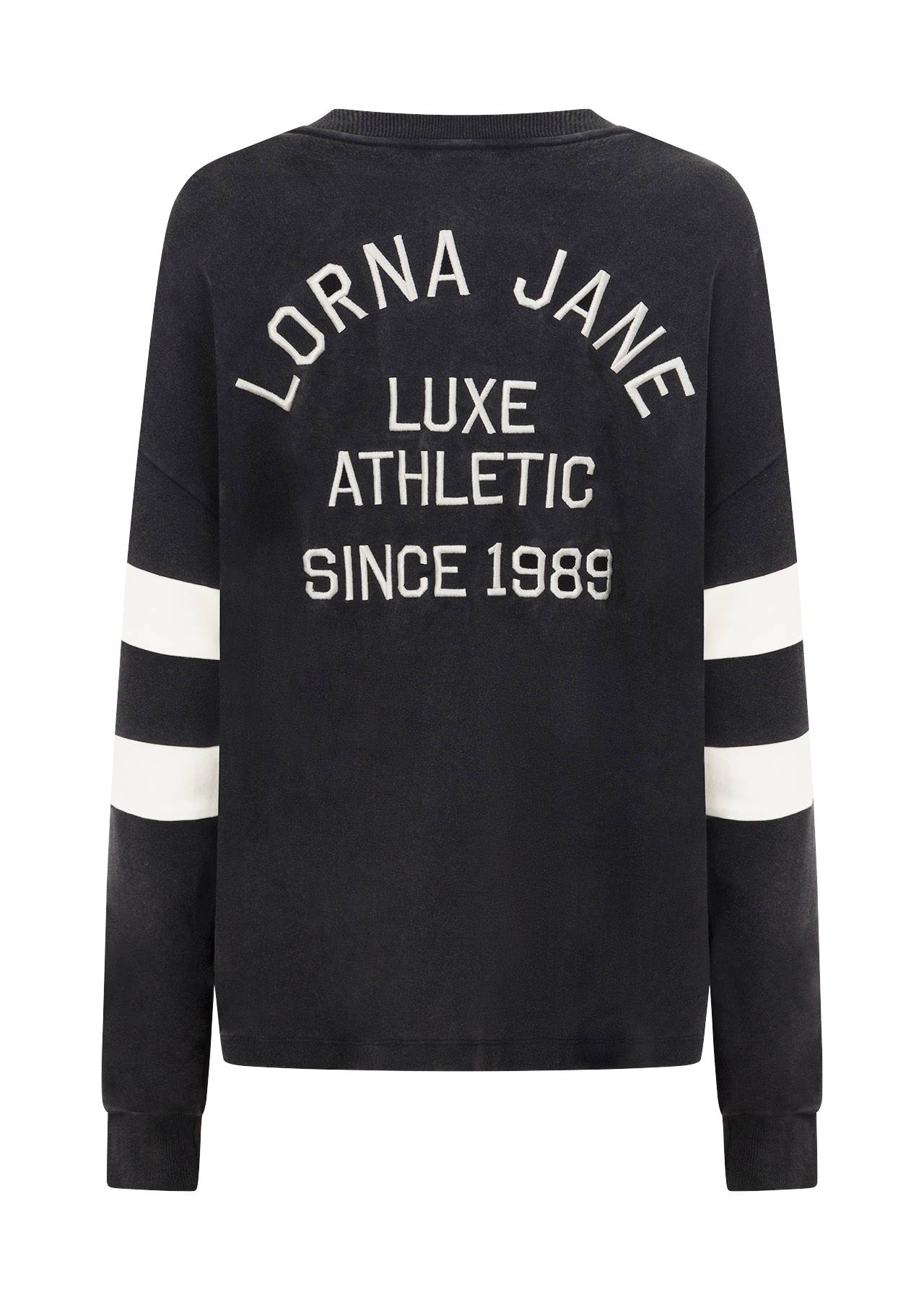 Lorna Jane Throwback Oversized Lightweight Sweat - Washed Black
