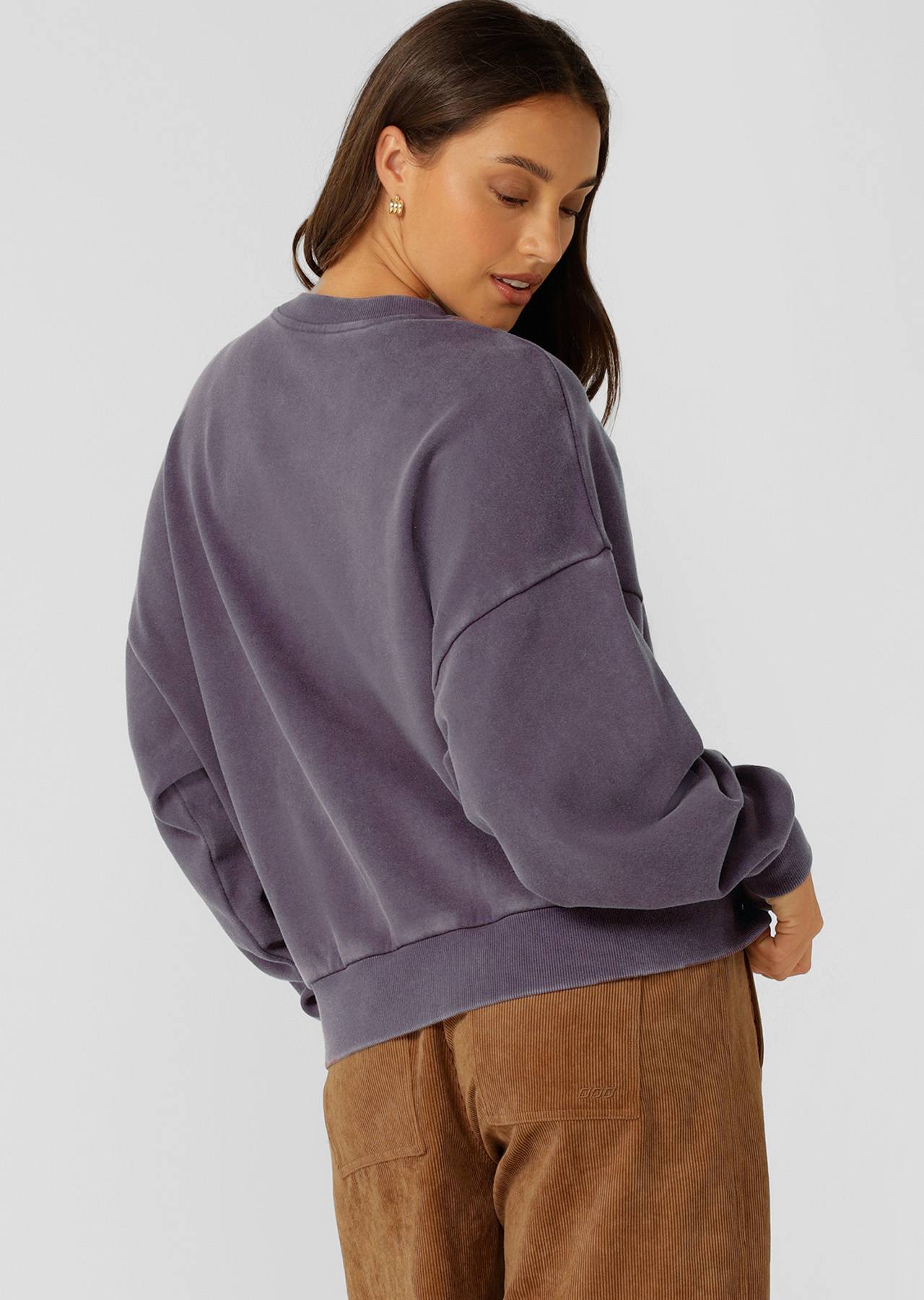 Lorna Jane New Sport Washed Sweatshirt - Washed Midnight Plum