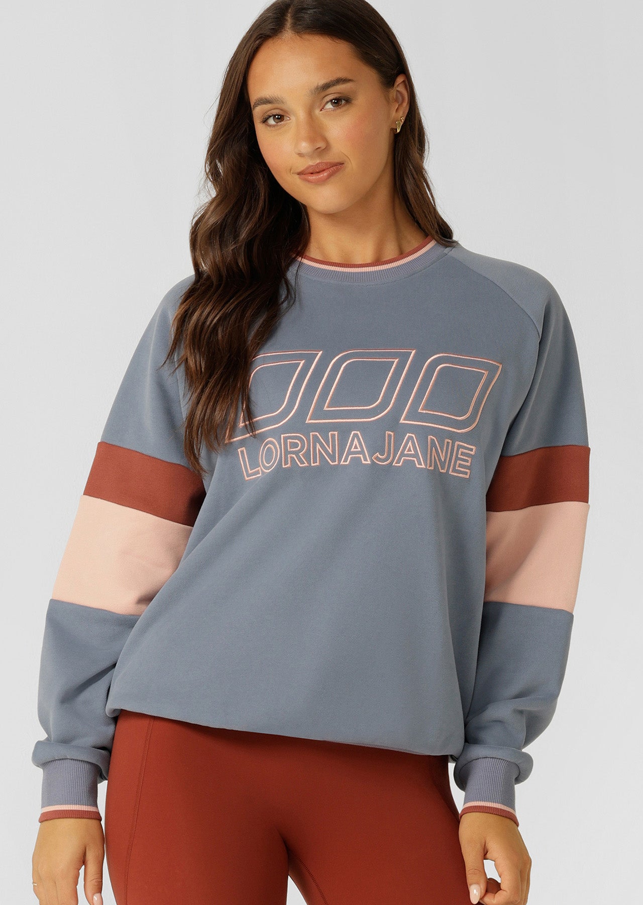 Lorna Jane Iconic Sport Panelled Sweat - Powder Grey