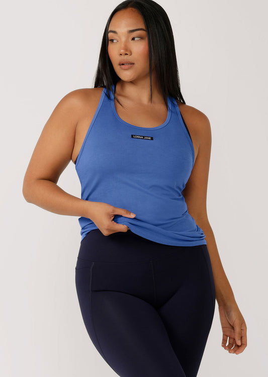 Lorna Jane Cross Trainer Active Tank - Azure Blue