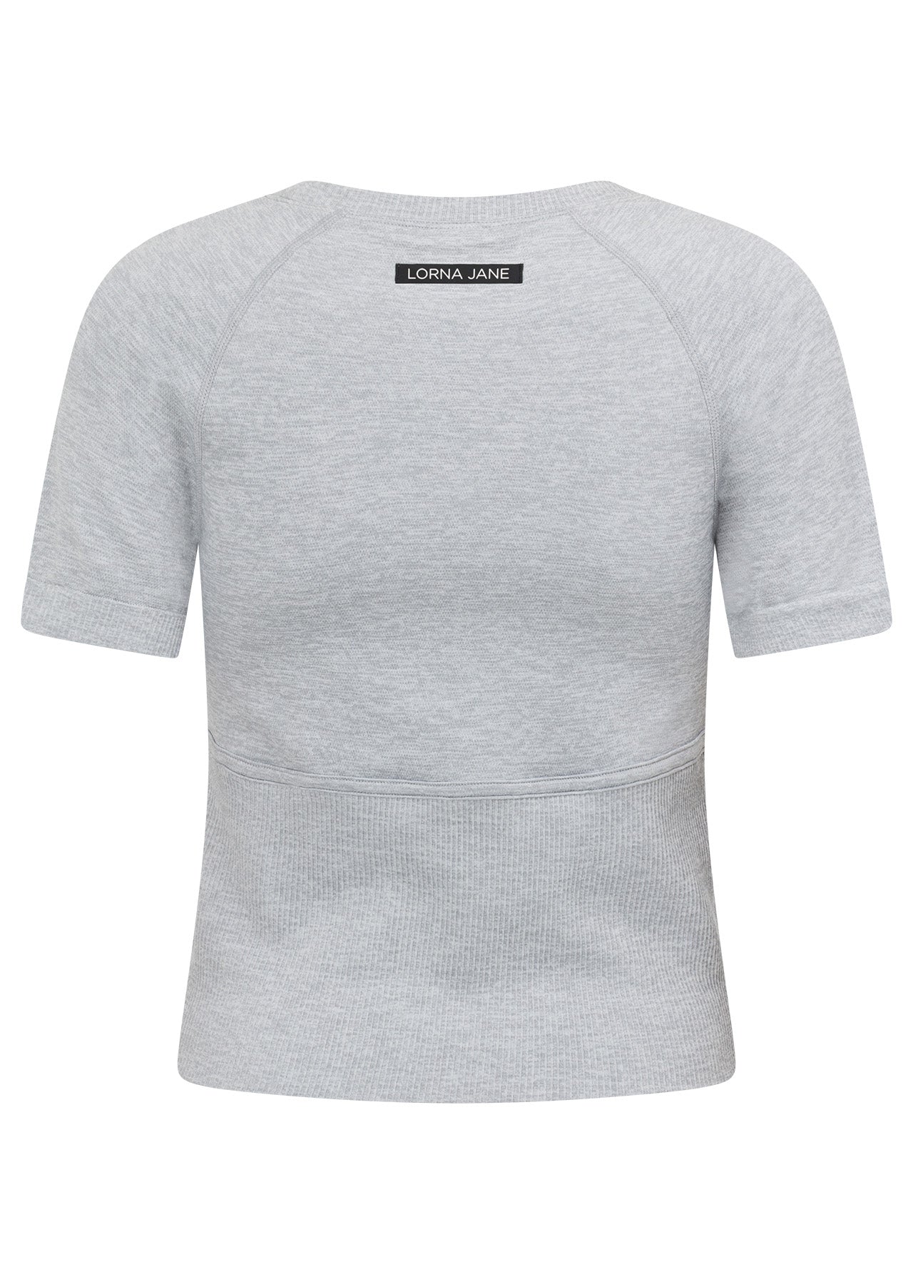 Lorna Jane Seamless Contour Short Sleeve Top - Light Grey Marl