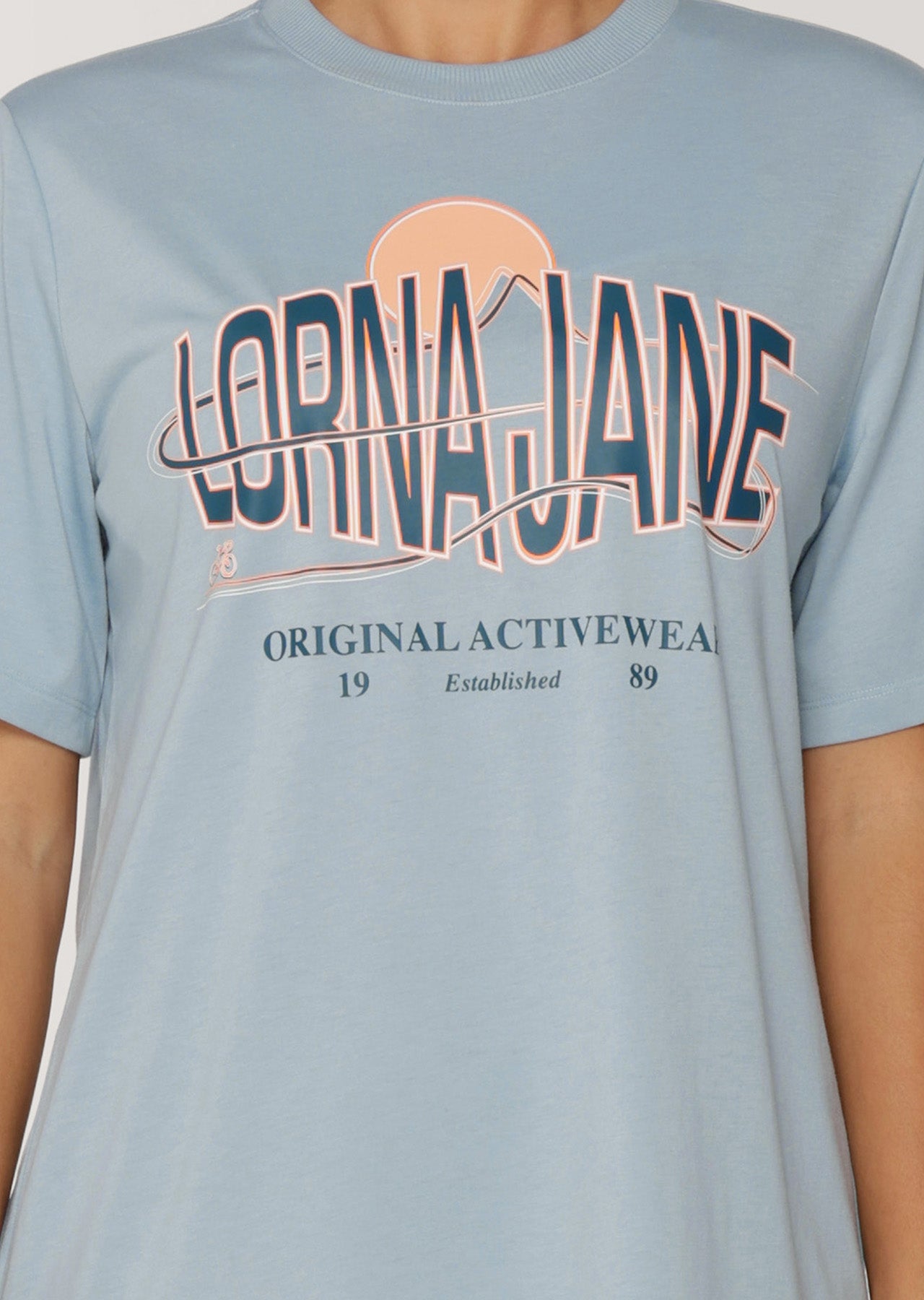 Lorna Jane Team Sports Relaxed Tee - Light Steel Blue
