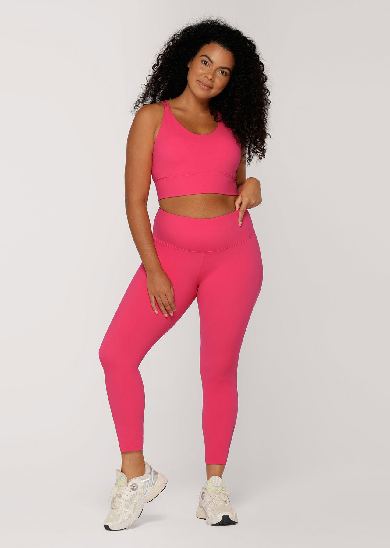 Lorna Jane Lotus Longline Sports Bra - Neon Raspberry