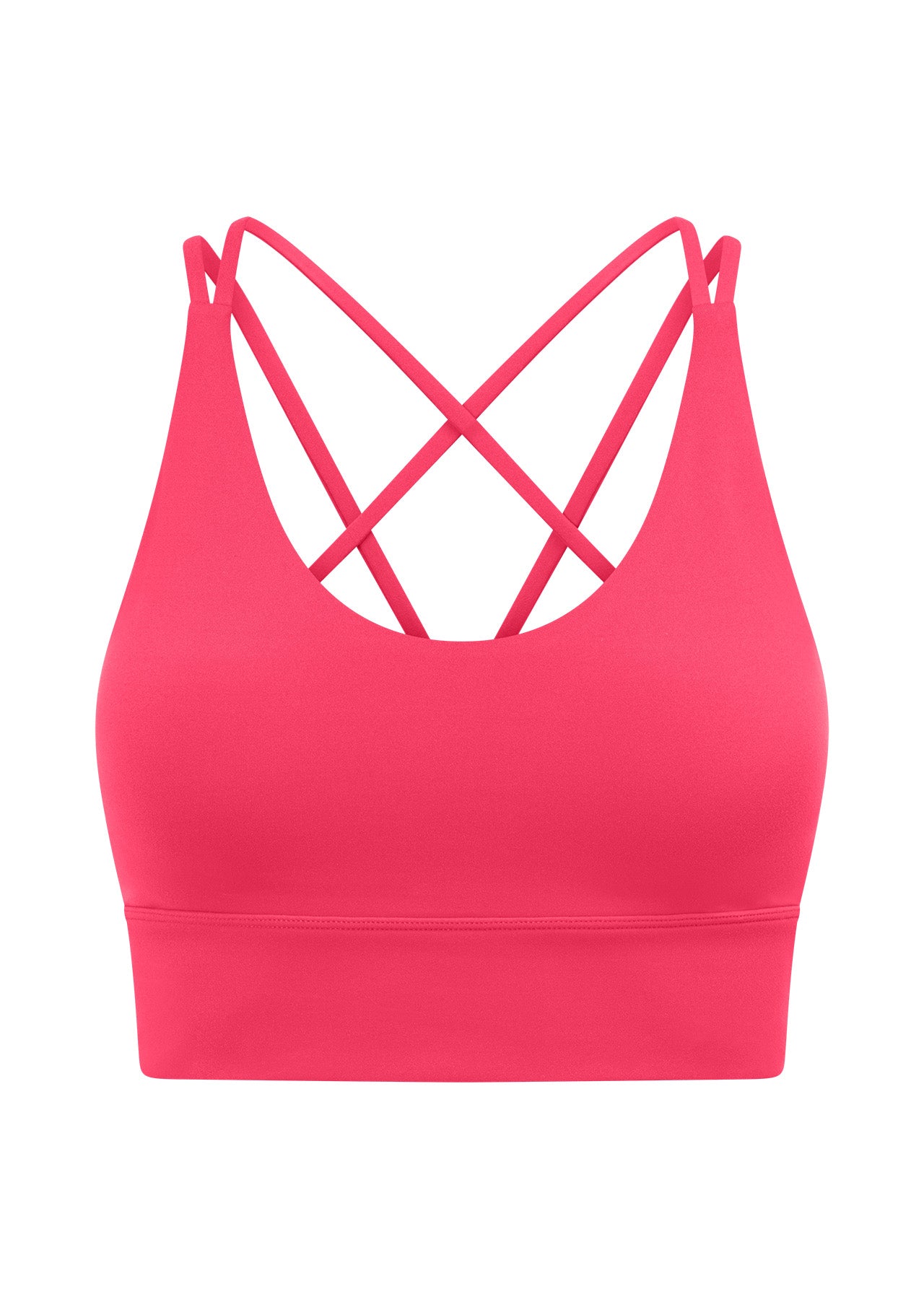 Lorna Jane Lotus Longline Sports Bra - Neon Raspberry
