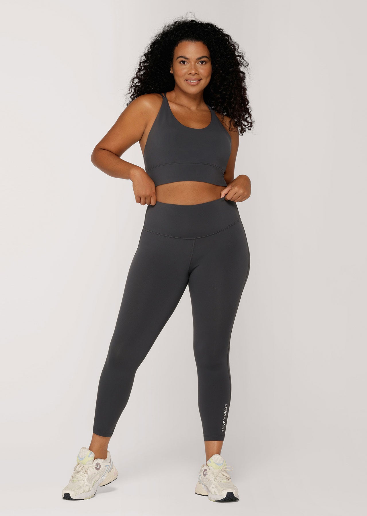 Lorna Jane Lotus Longline Sports Bra - Titanium