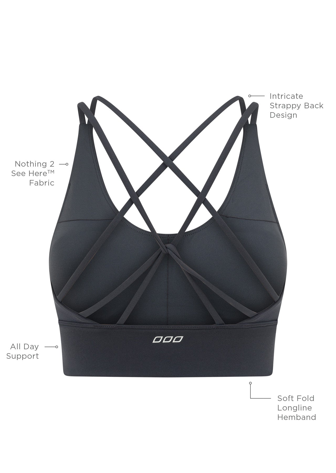 Lorna Jane Lotus Longline Sports Bra - Titanium