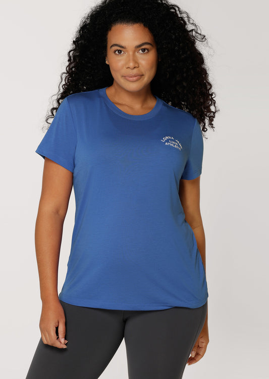 Lorna Jane Lotus T-Shirt - Azure Blue