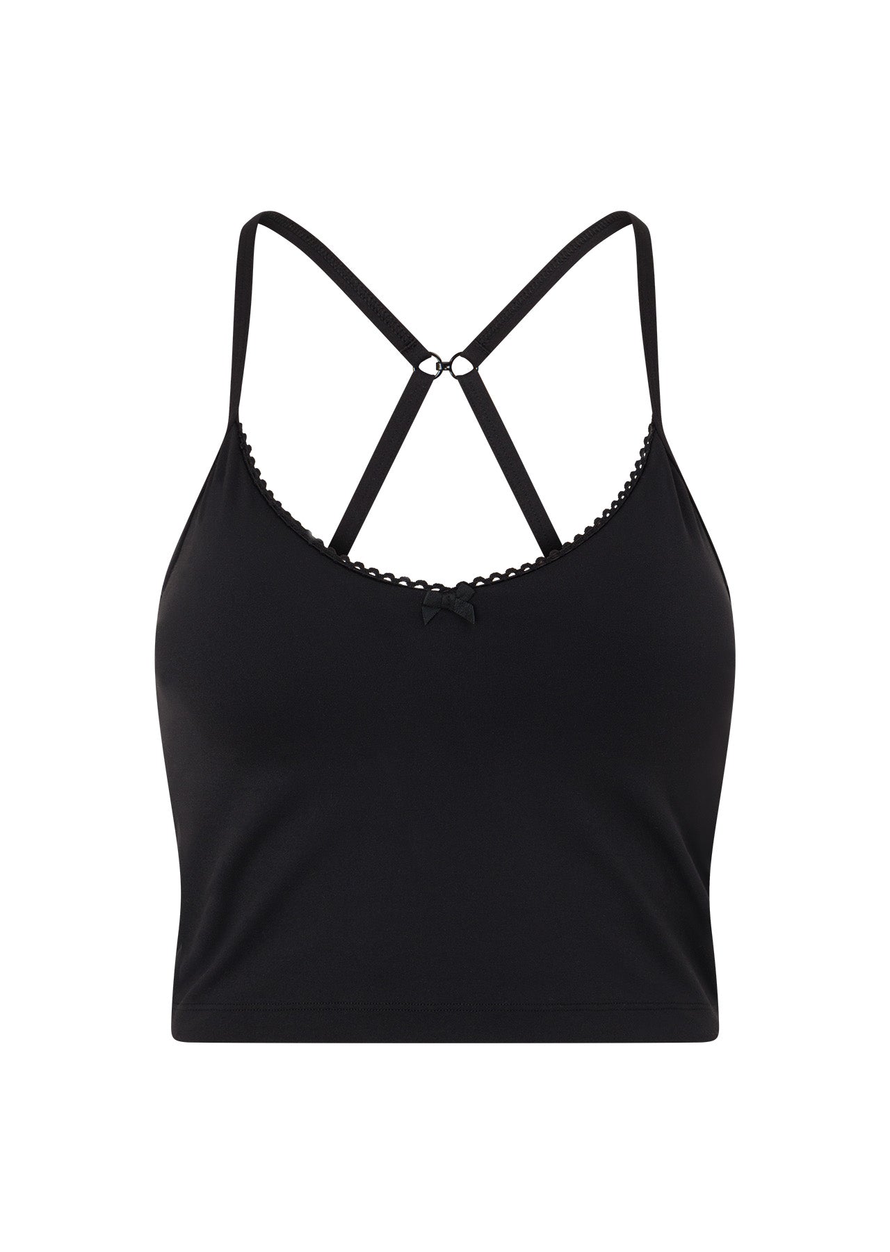 Lorna Jane Sweet Thing Cropped Bra Tank Combo - Black