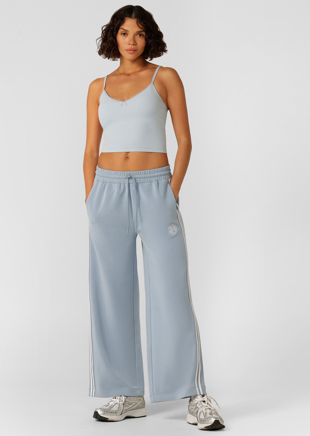 Lorna Jane Sweet Thing Cropped Bra Tank Combo - Light Glacier Blue