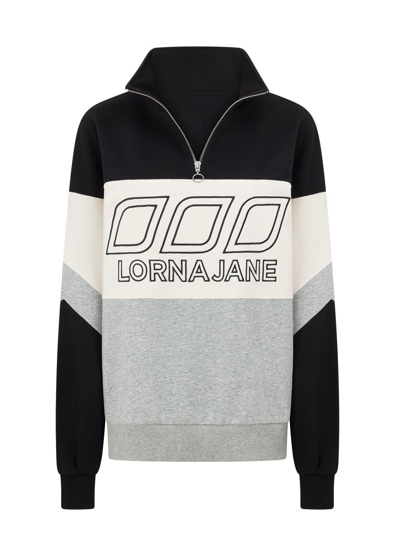 Lorna Jane Iconic Quarter Zip Sweat - Black Multi