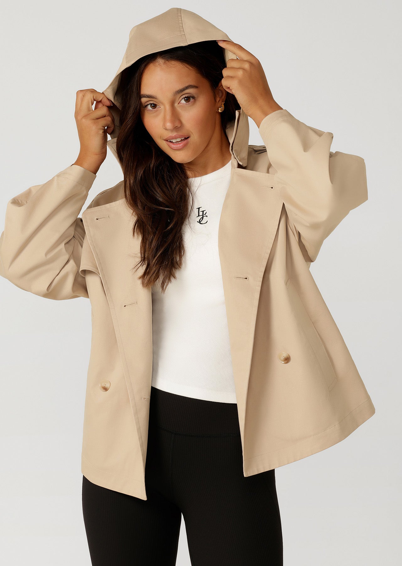 Lorna Jane Cropped Sports Trench - Tan