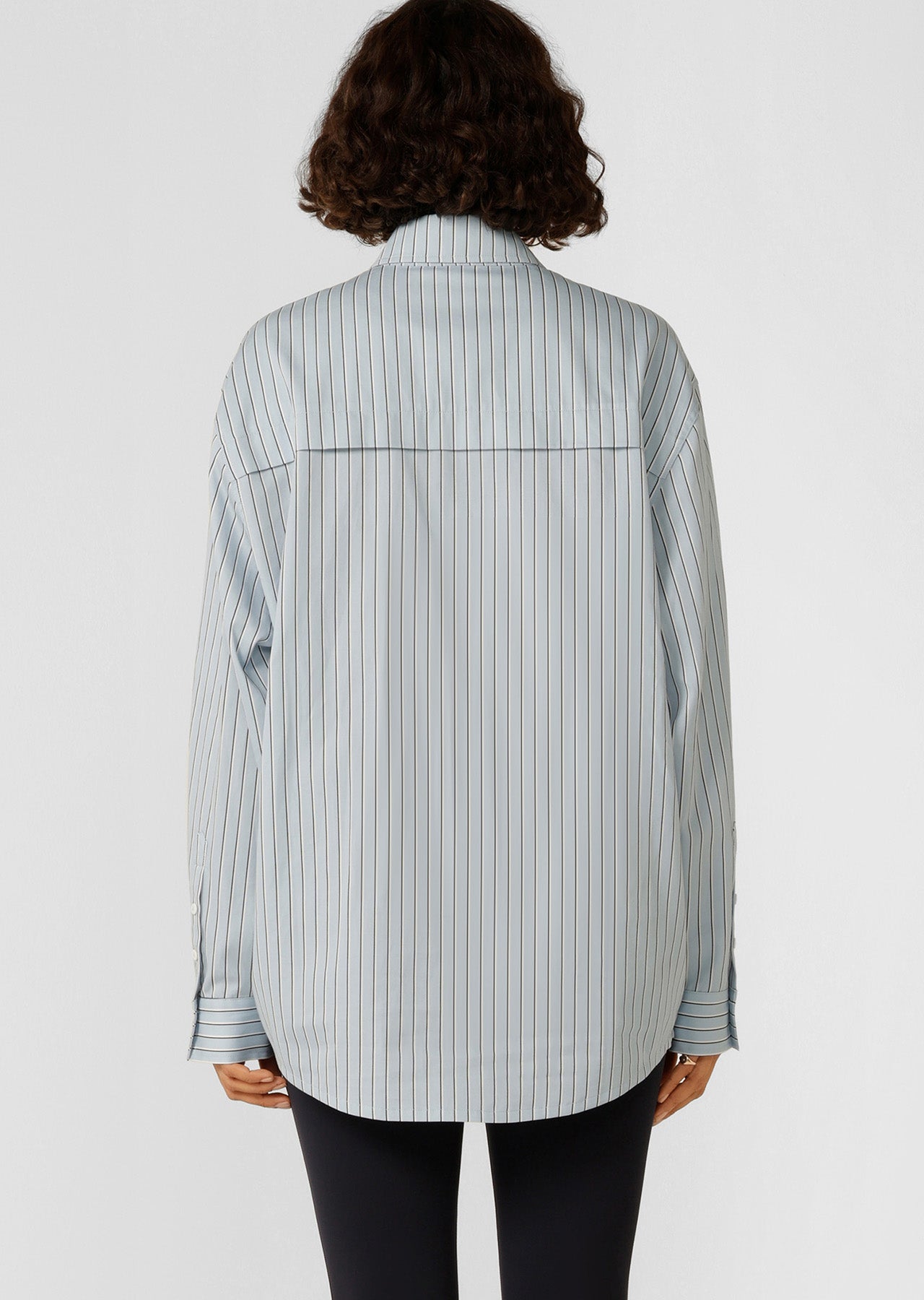 Lorna Jane Tie Back Shirt - Glacier Blue Stripe