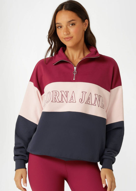 Lorna Jane Sidelines Panelled Quarter Zip Sweat - Multi