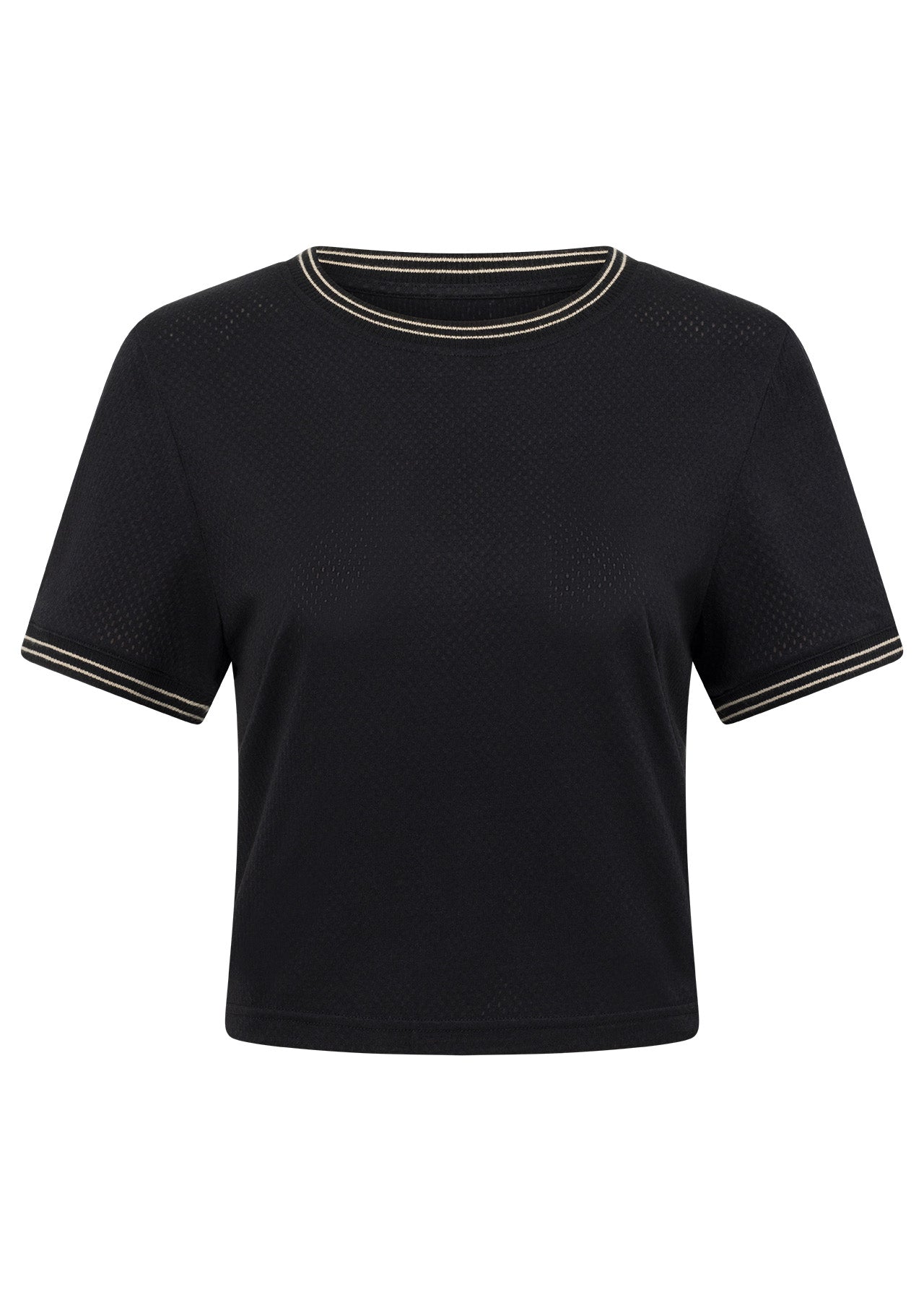 Lorna Jane Slam Dunk Mesh Cropped Tee - Black
