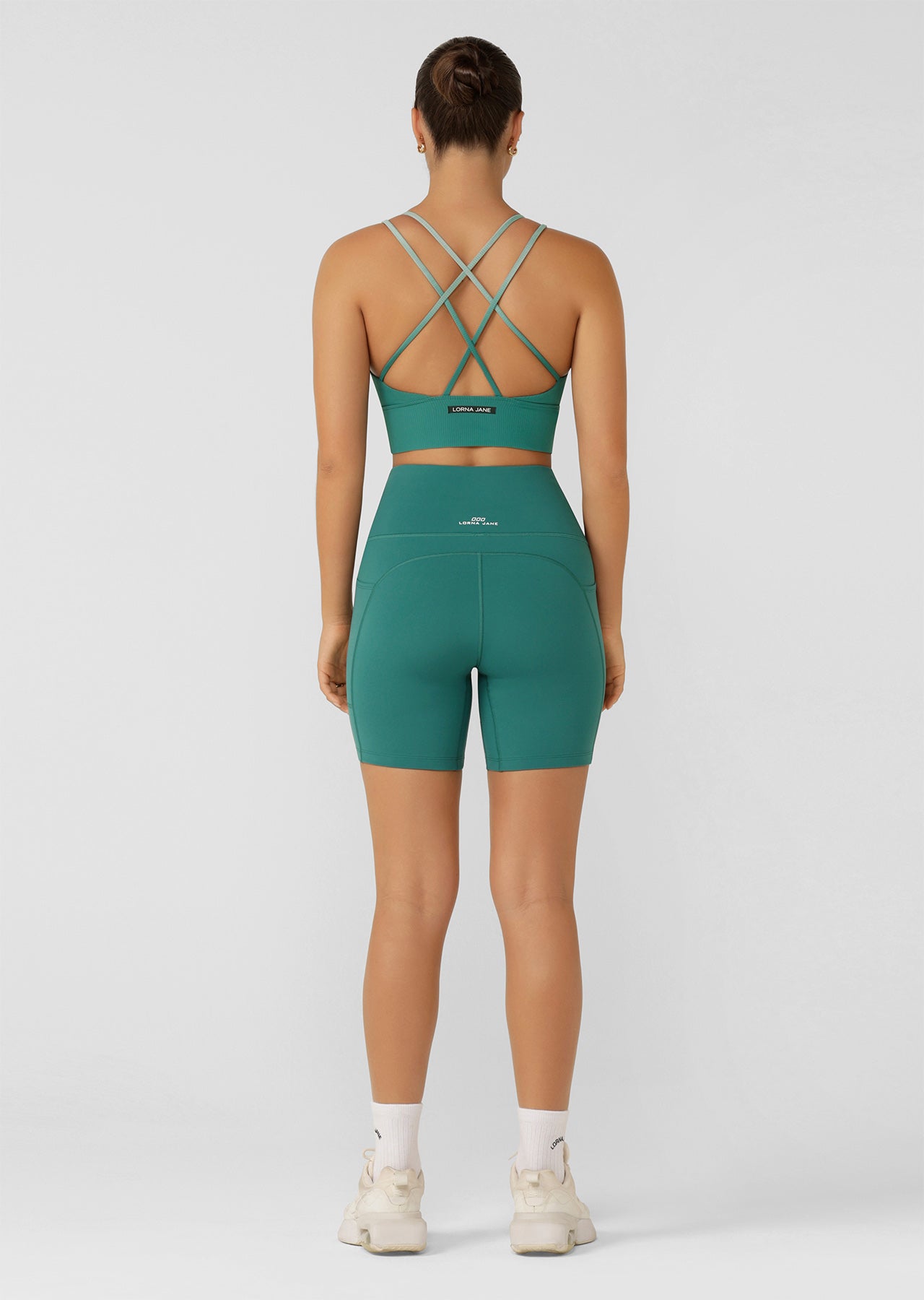 Lorna Jane No Ride Booty Phone Pocket Bike Shorts - Moss Green