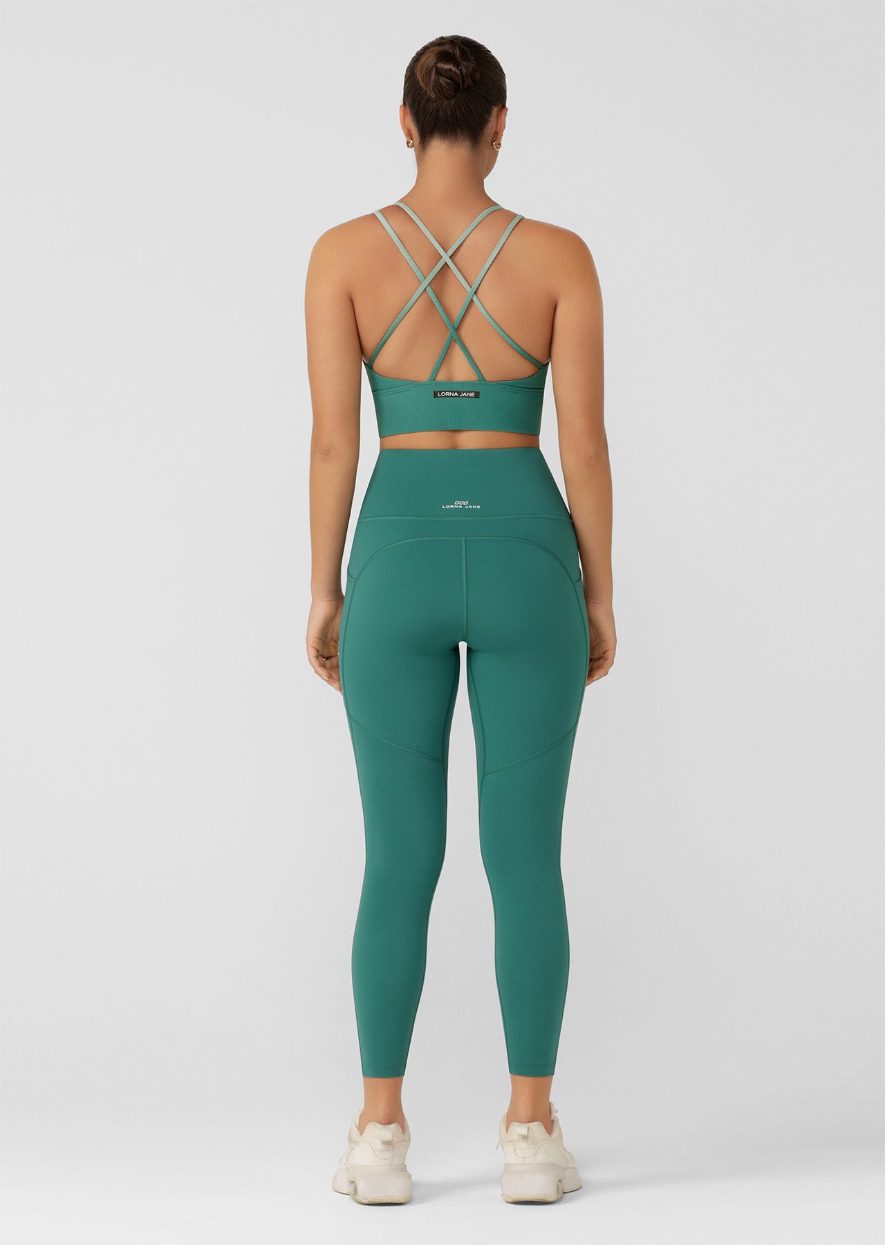 Lorna Jane No Ride Booty Phone Pocket Ankle Biter Leggings - Moss Green