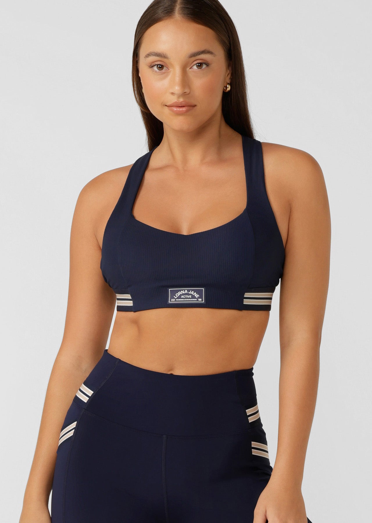 Lorna Jane Deuce Rib Sports Bra - French Navy