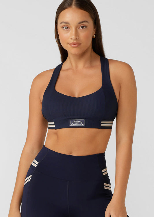 Lorna Jane Deuce Rib Sports Bra - French Navy
