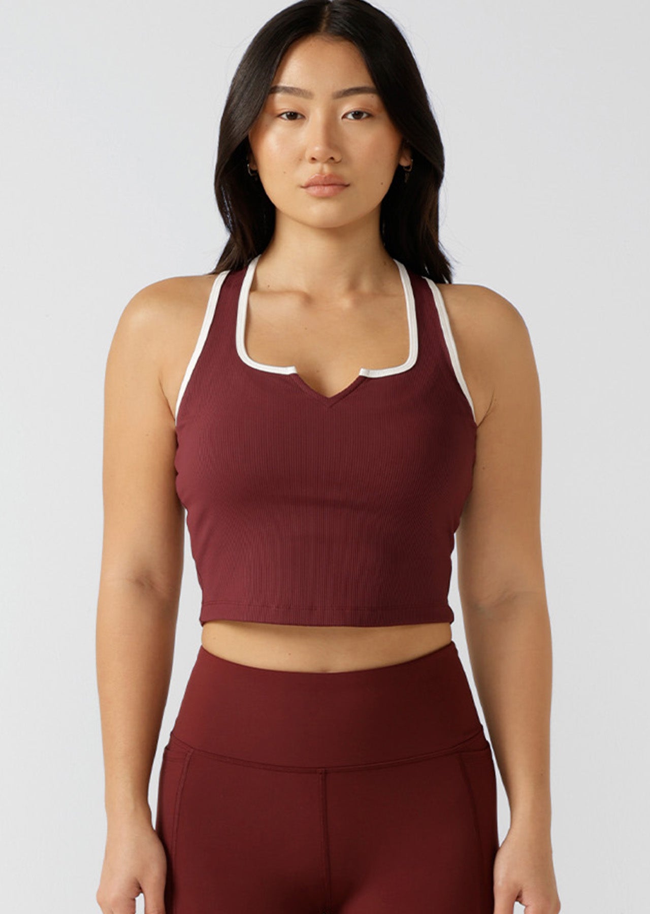 Lorna Jane First Serve Rib Active Tank - Maroon