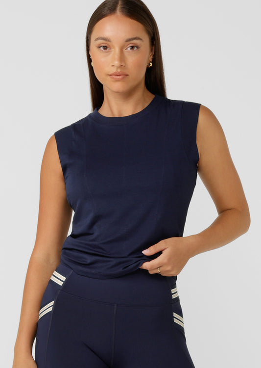 Lorna Jane Racket Active Tank - French Navy