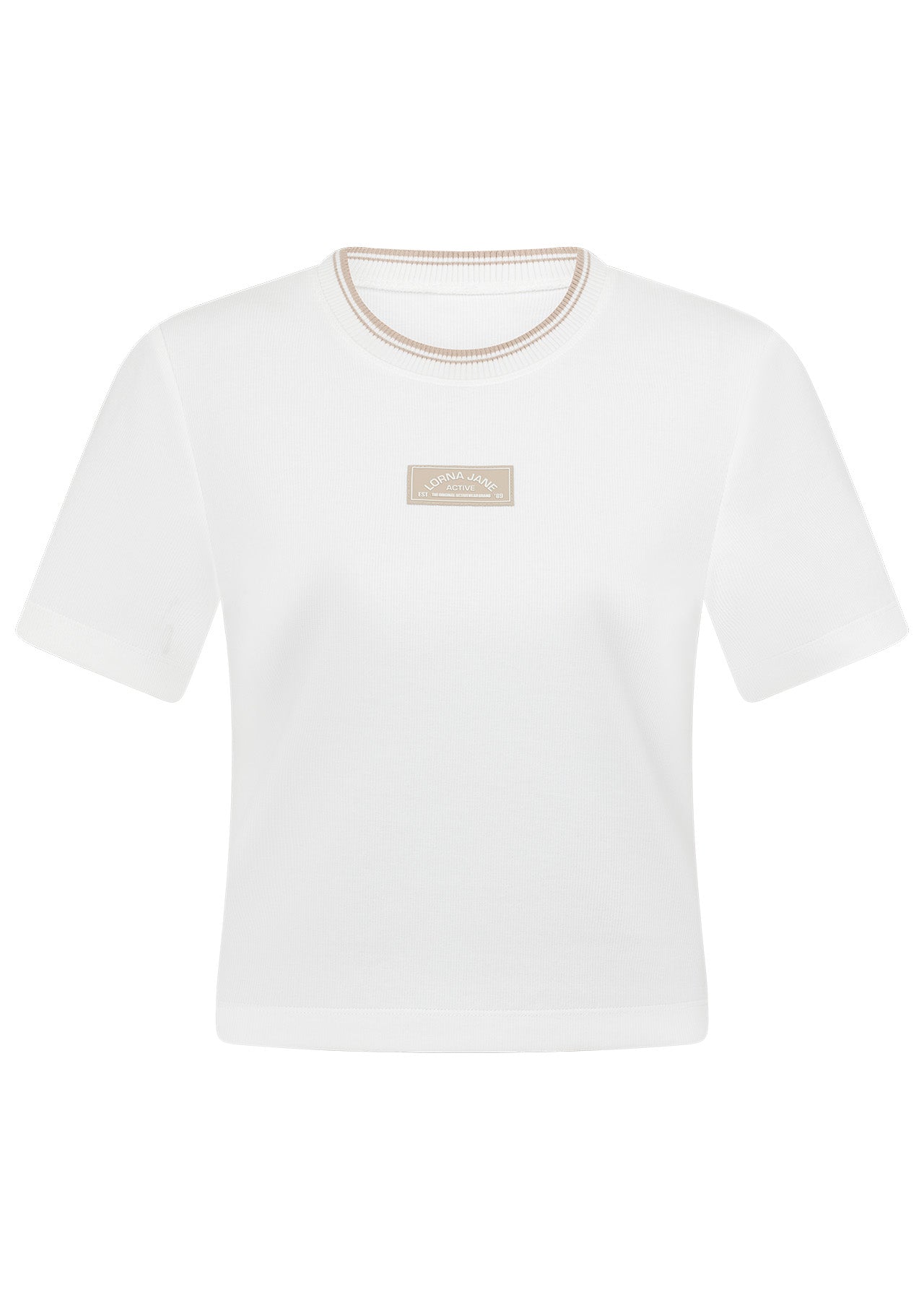 Lorna Jane Tie Breaker Cropped Tee - Porcelain