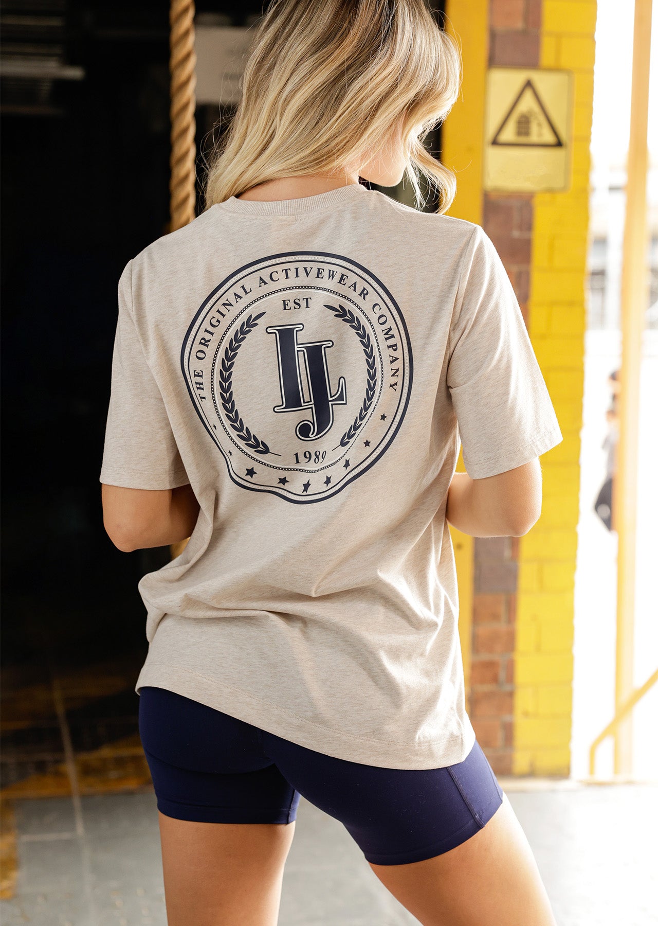 Lorna Jane Game Set Match Relaxed Tee - Oat Marl