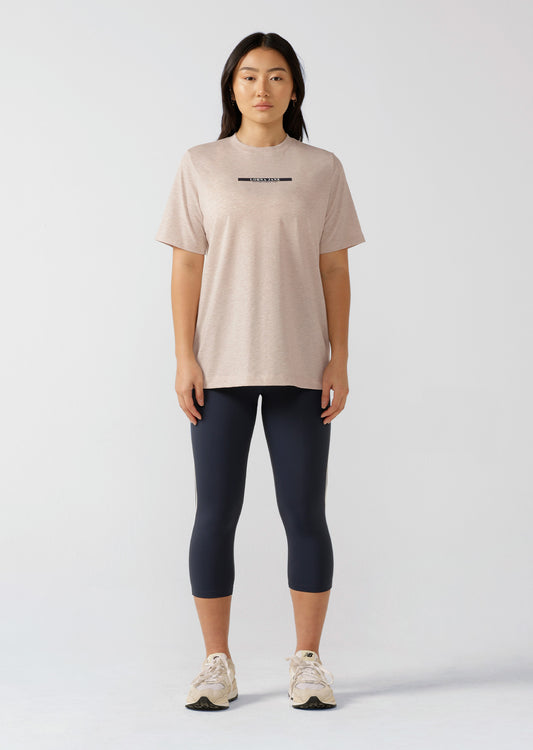Lorna Jane Game Set Match Relaxed Tee - Oat Marl