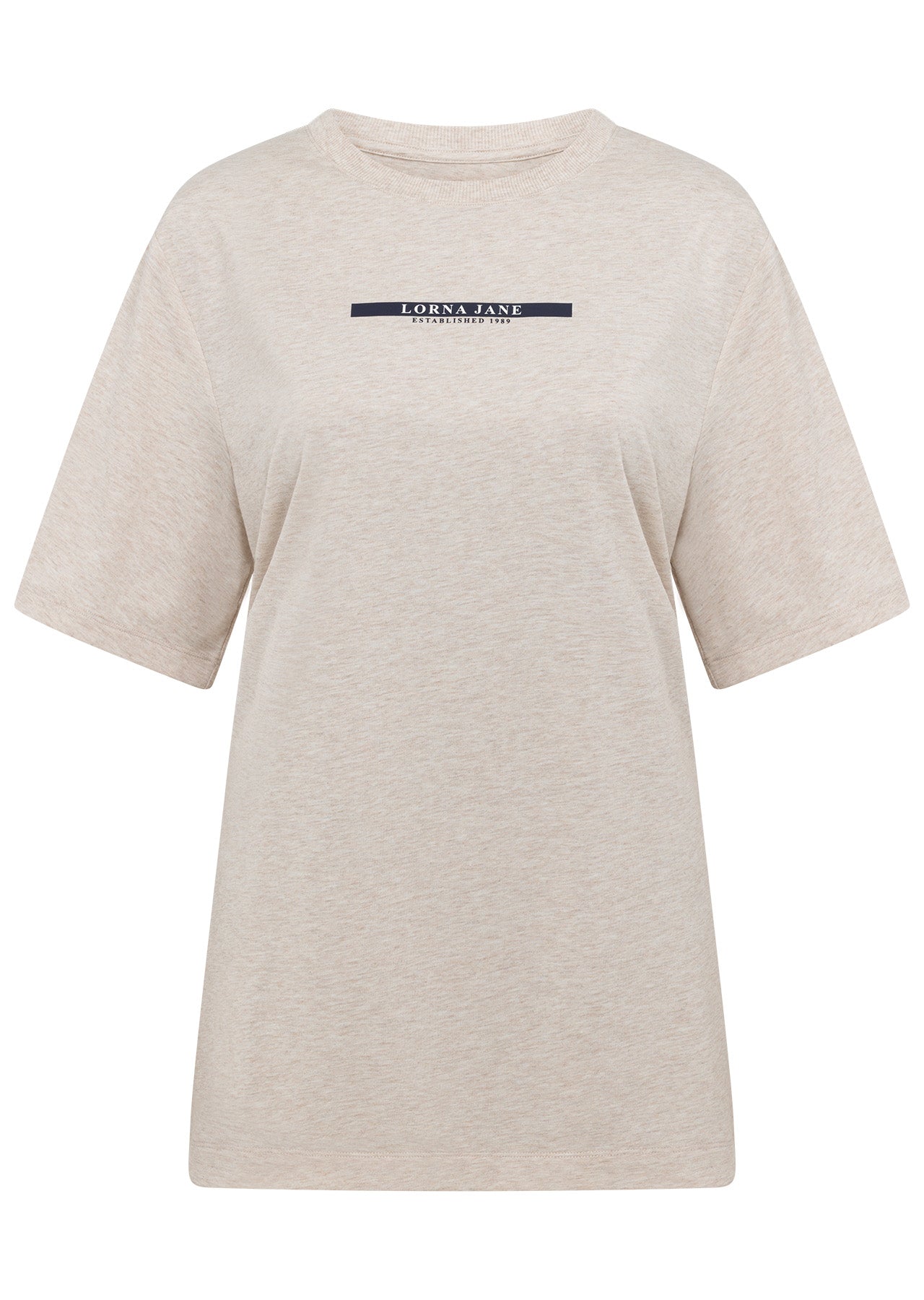 Lorna Jane Game Set Match Relaxed Tee - Oat Marl