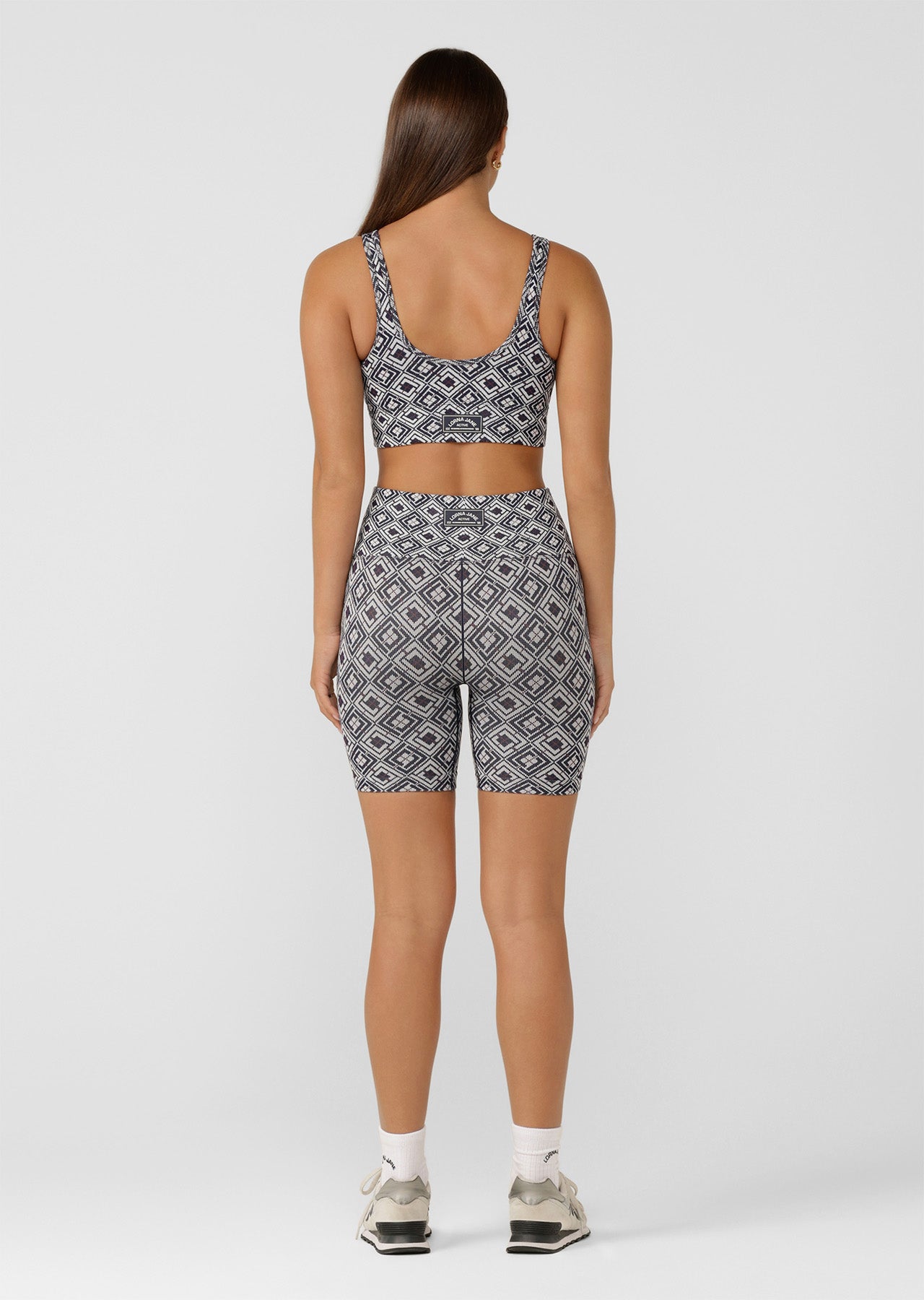 Lorna Jane Rally Seamless Bike Shorts - Retro LJ Check Jacquard