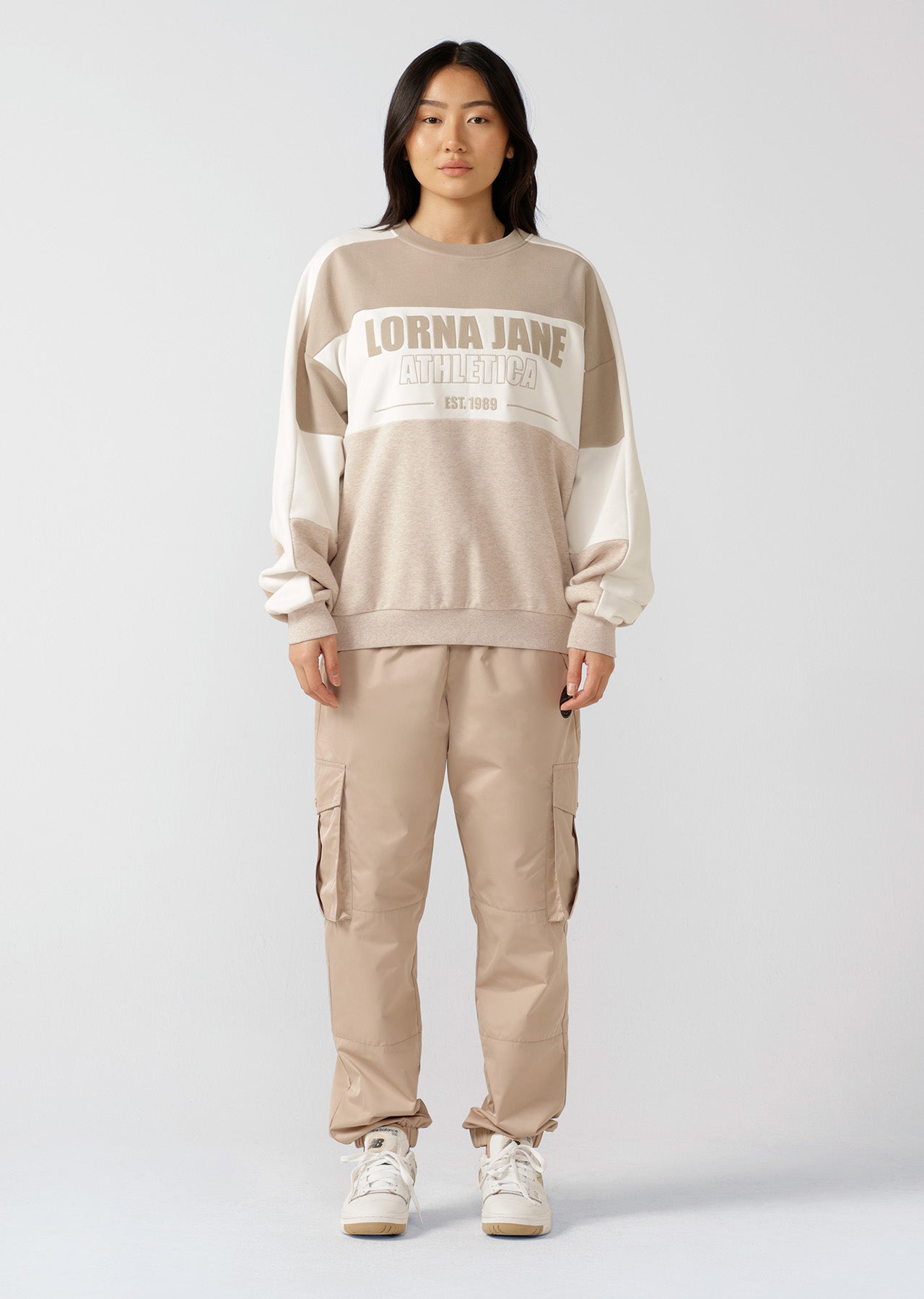 Lorna Jane Tiebreaker Oversized Sweat - Oat Marl